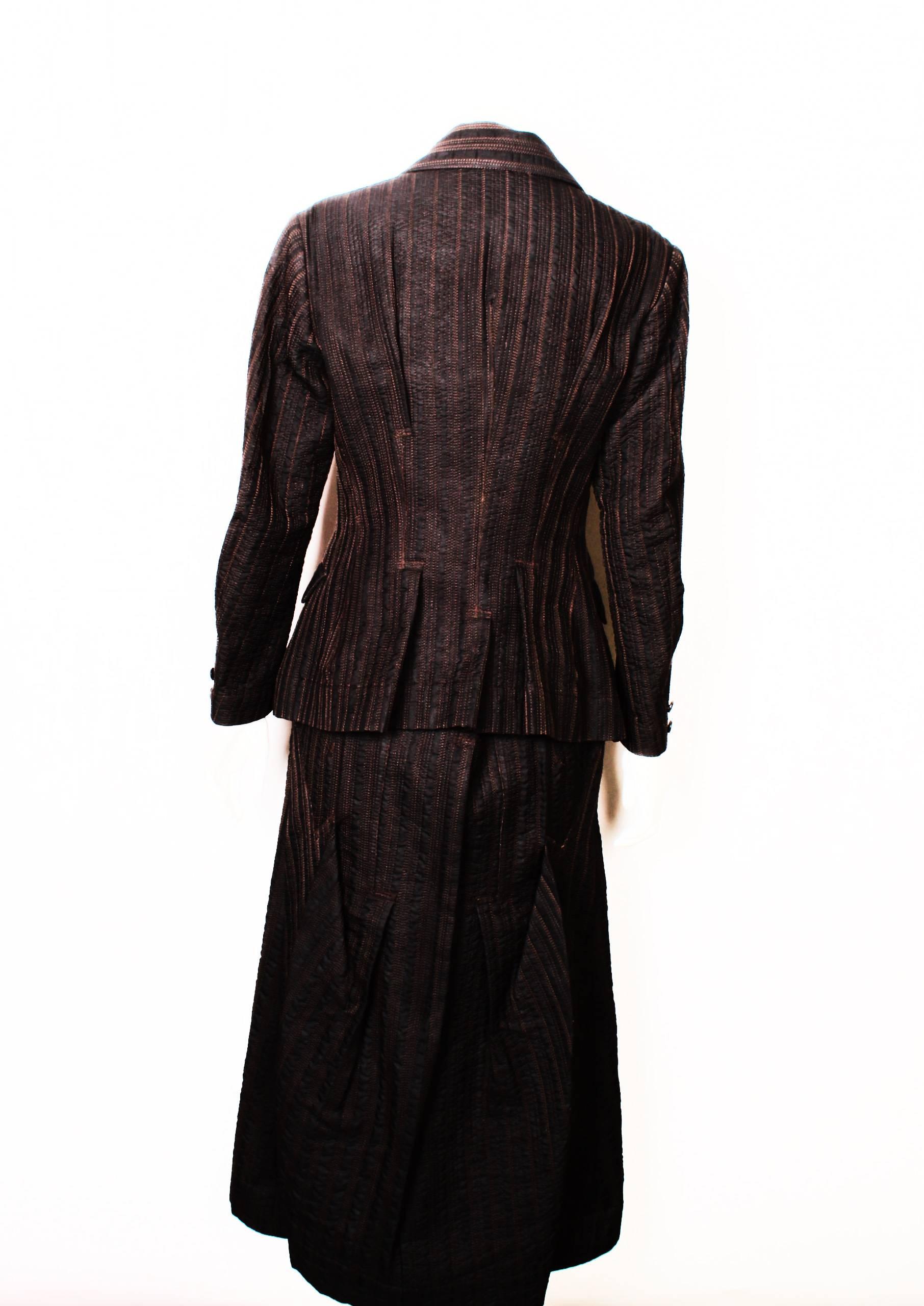 Women's Issey Miyake Top Stitched Suit For Sale