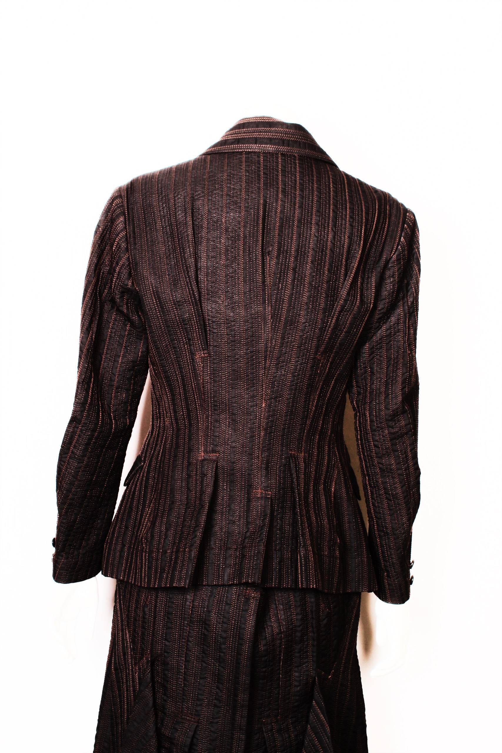 Issey Miyake Top Stitched Suit For Sale 2