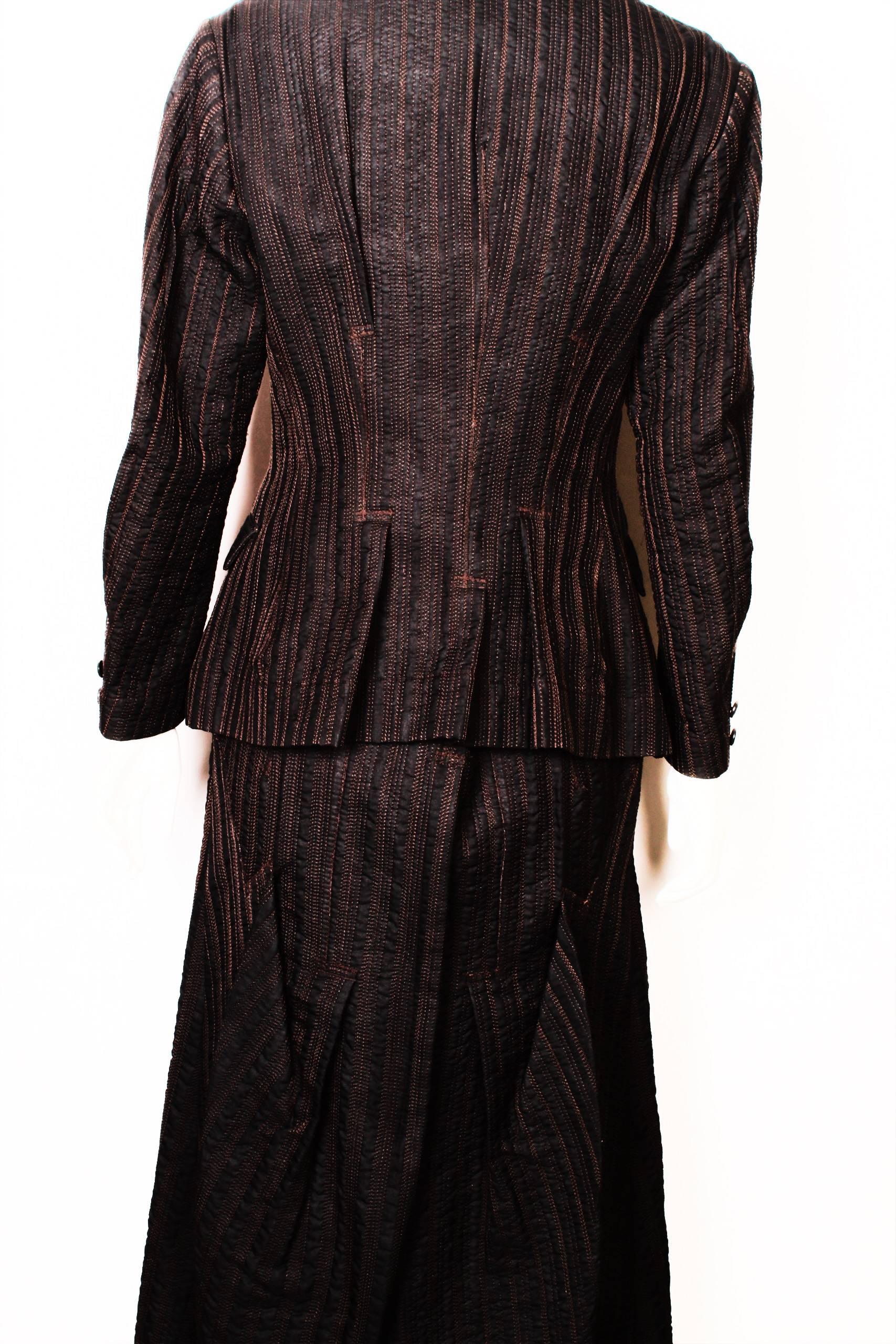 Issey Miyake Top Stitched Suit For Sale 3