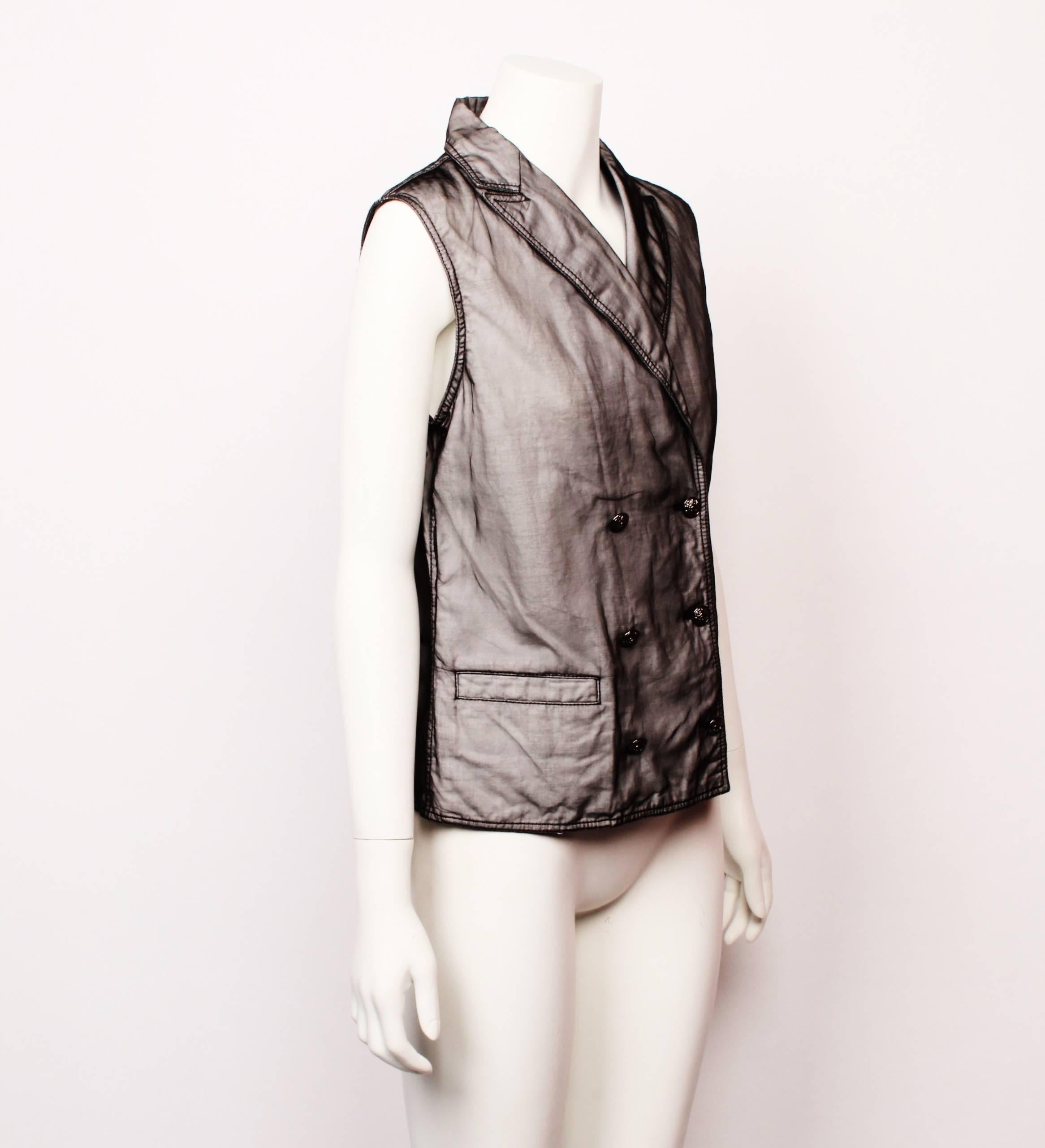 Gray Chanel Double Breasted Vest For Sale