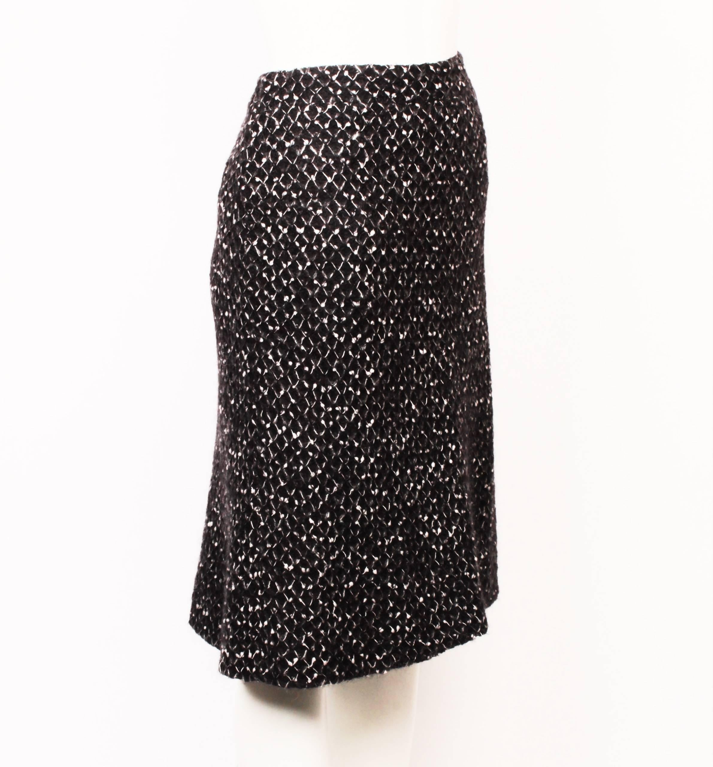 Black Chanel Knit Skirt For Sale