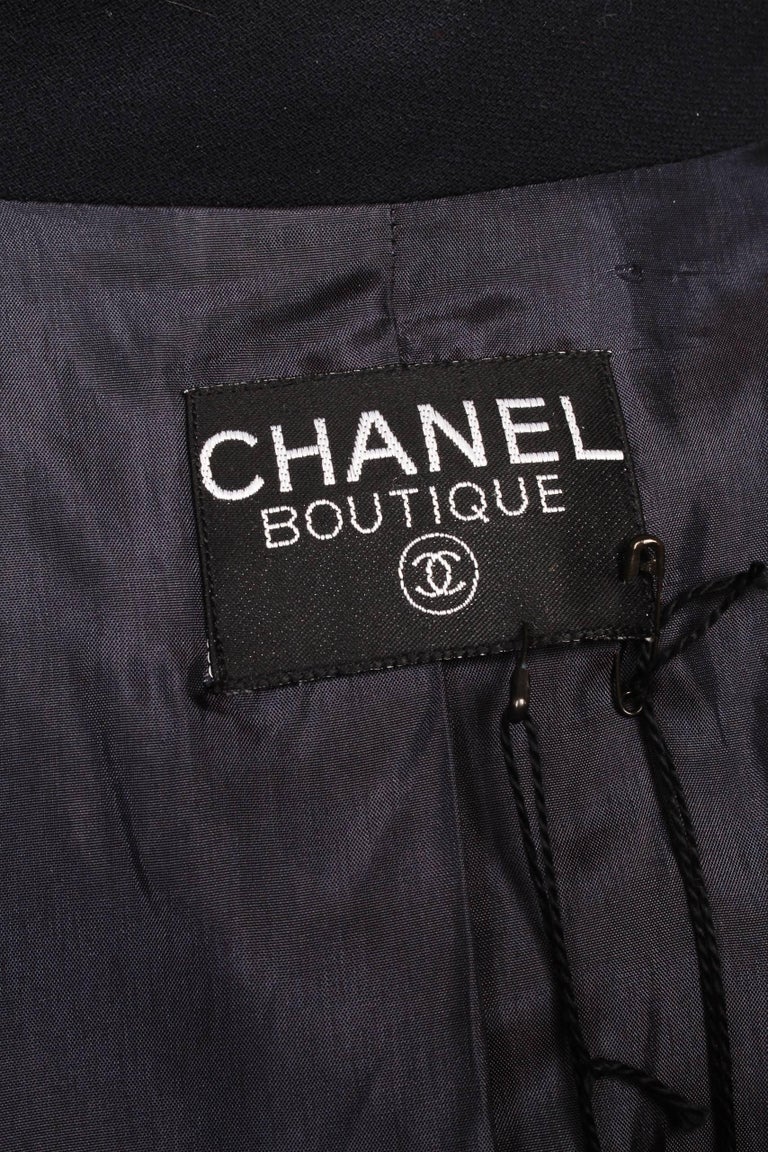 Chanel navy blue single breasted Blazer, 1990s at 1stDibs