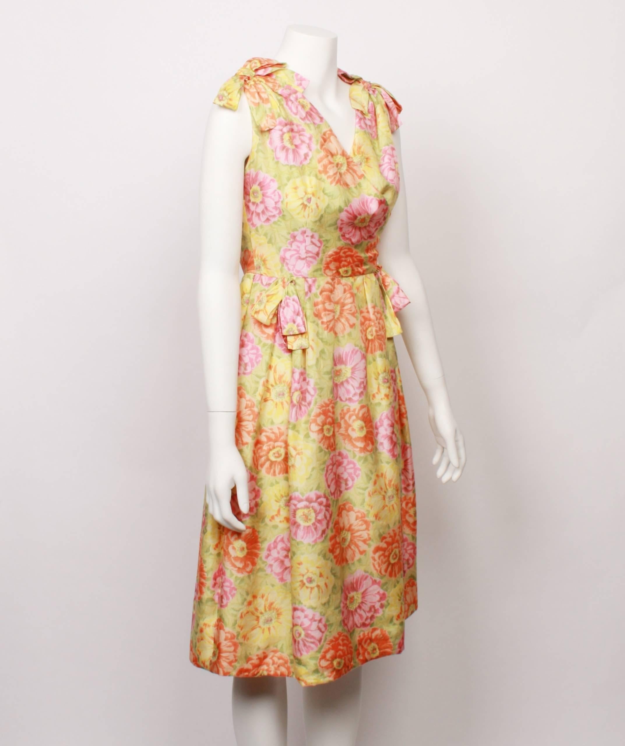 Beige Christian Dior Demi Couture Party Dress, 1960s  For Sale