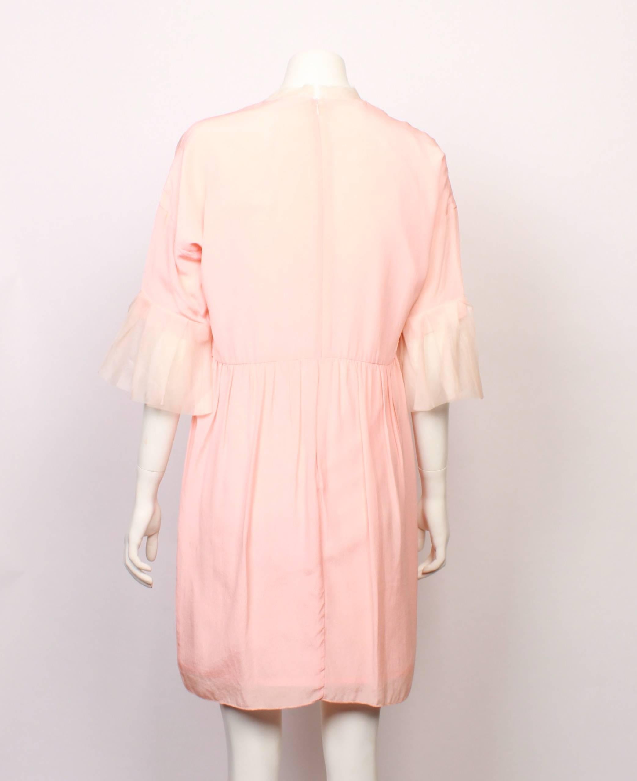 Valentino Pink Silk Georgette Dress In Good Condition For Sale In Melbourne, Victoria