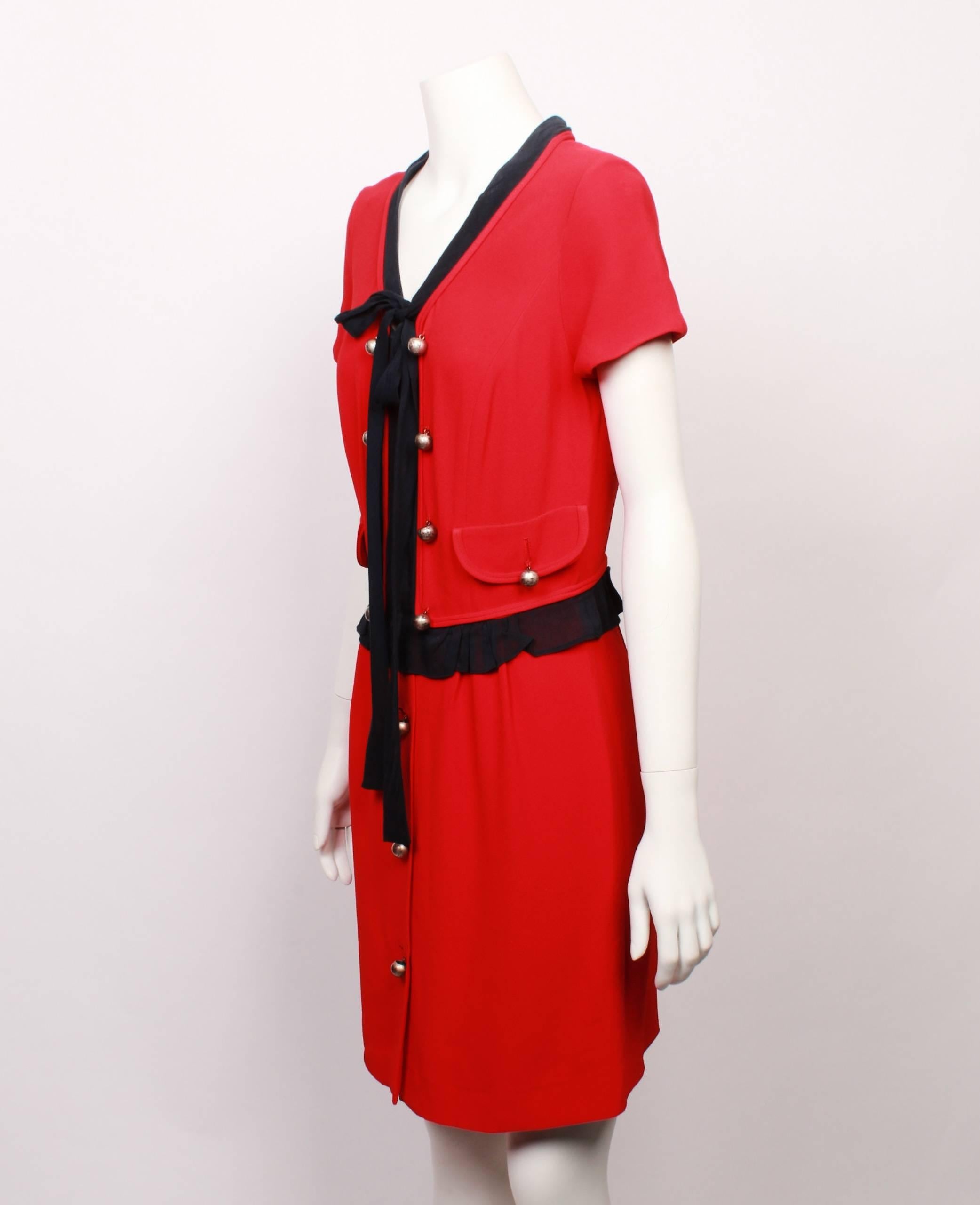Moschino Cheap and Chic Red and Black Dress In Good Condition For Sale In Melbourne, Victoria