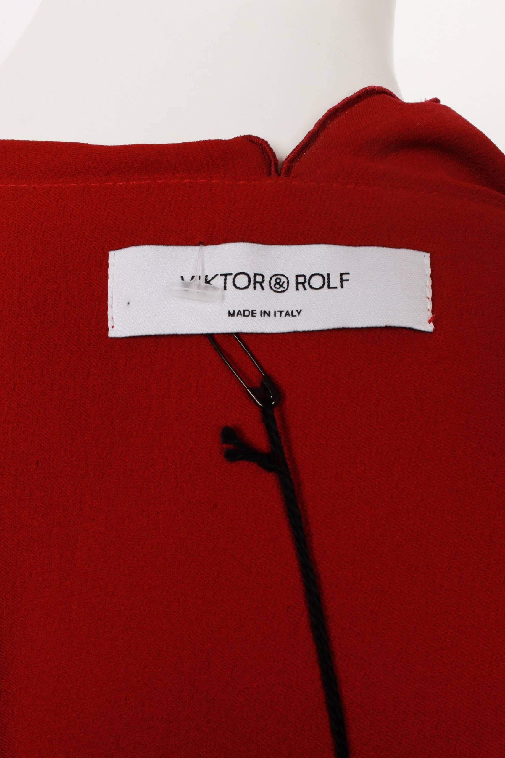 Viktor & Rolf Red Jersey Cocktail Dress For Sale 1