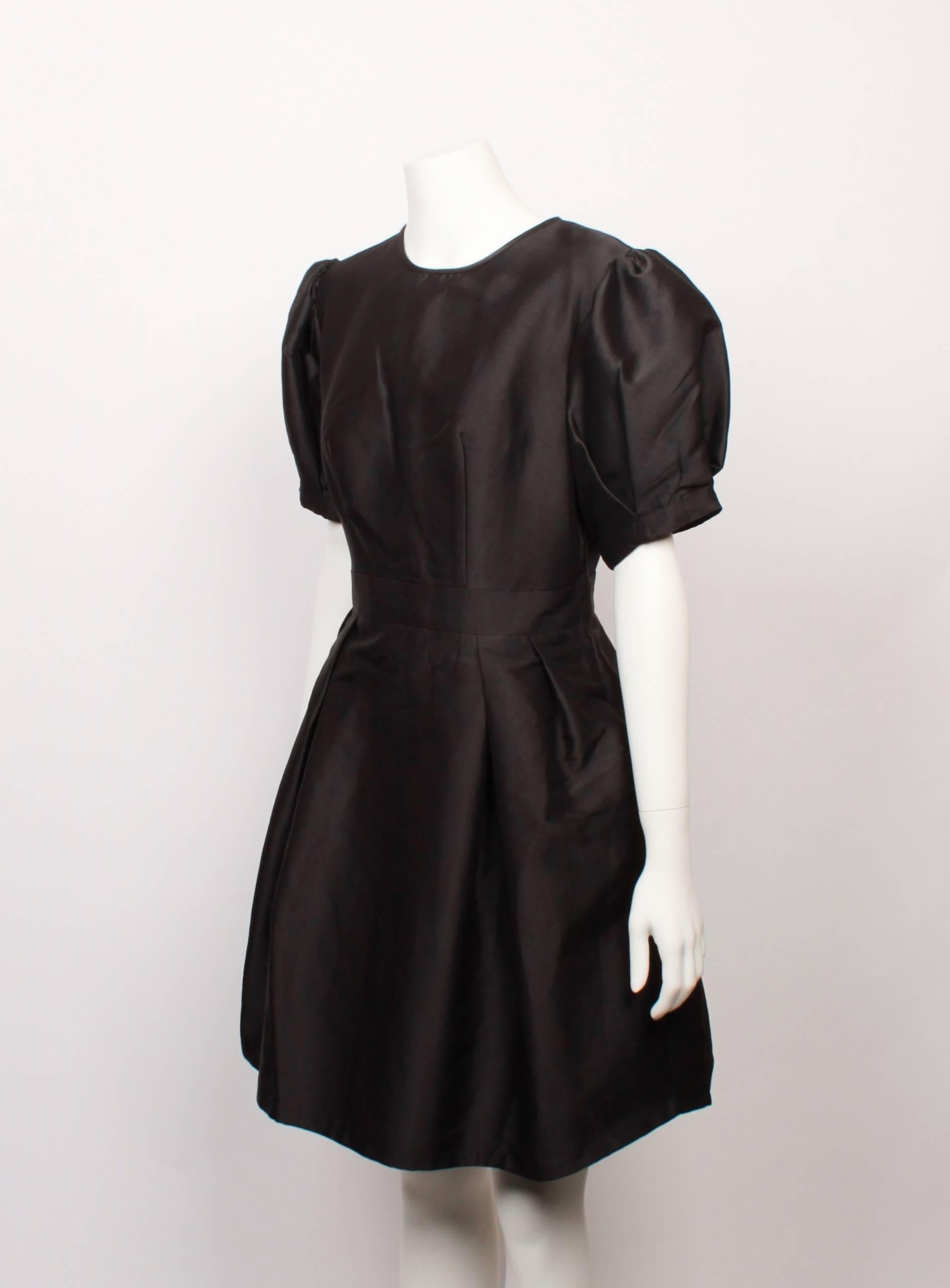 Christian Dior Black Silk Satin Party Dress In Good Condition In Melbourne, Victoria