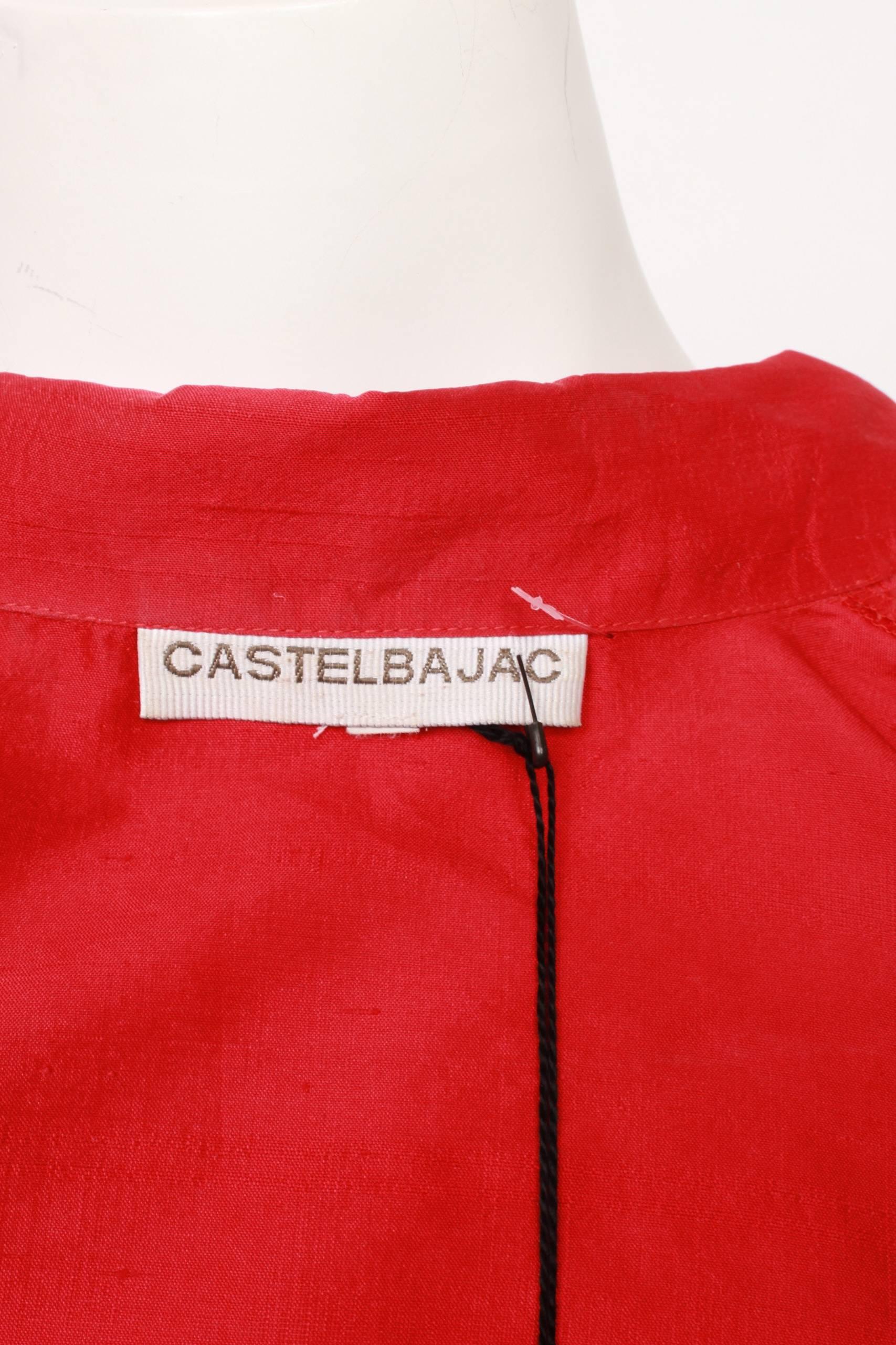 Castelbajac Red Silk Shirt For Sale 1