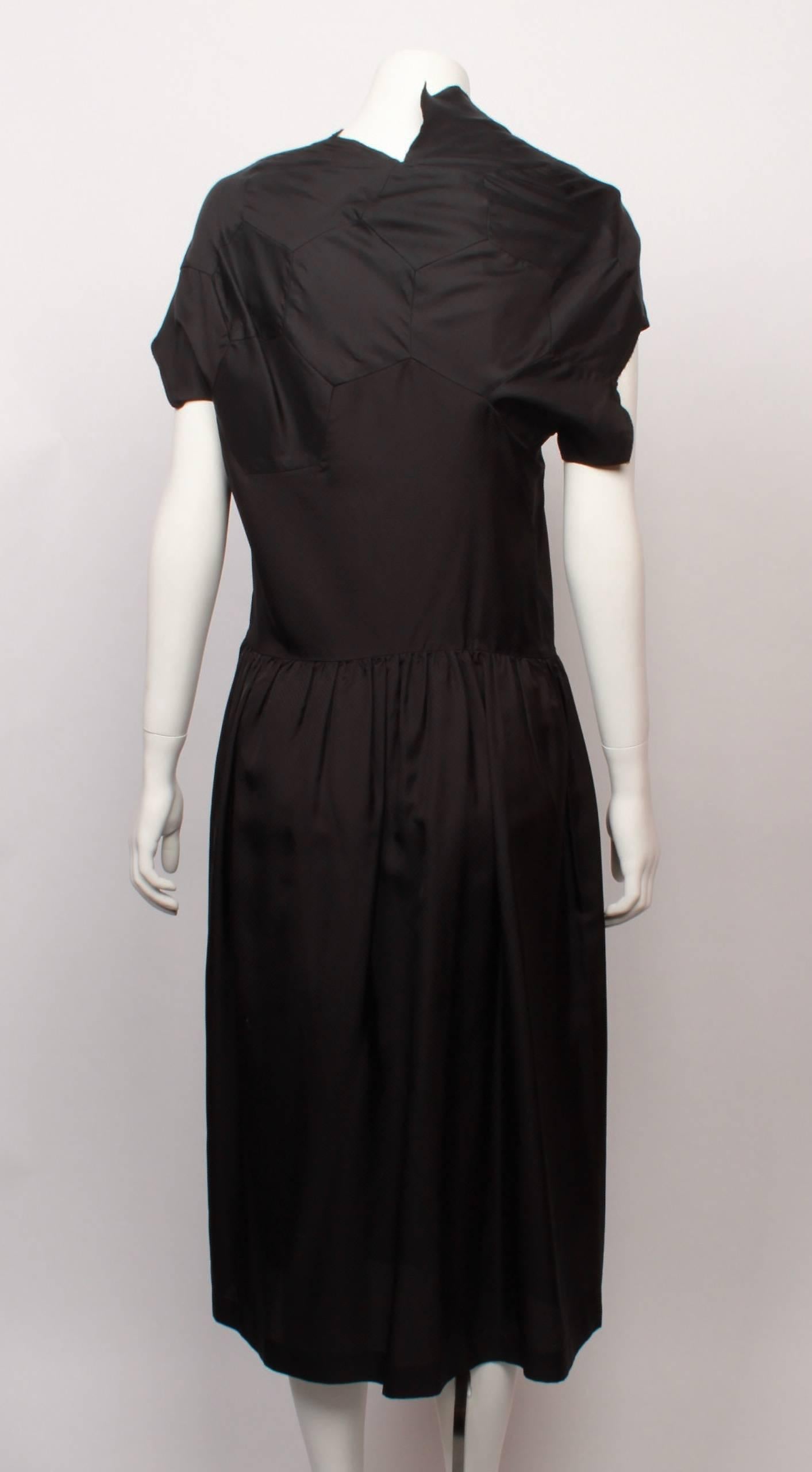 Women's Comme des Garcons Geometric Panel Black Dress S For Sale