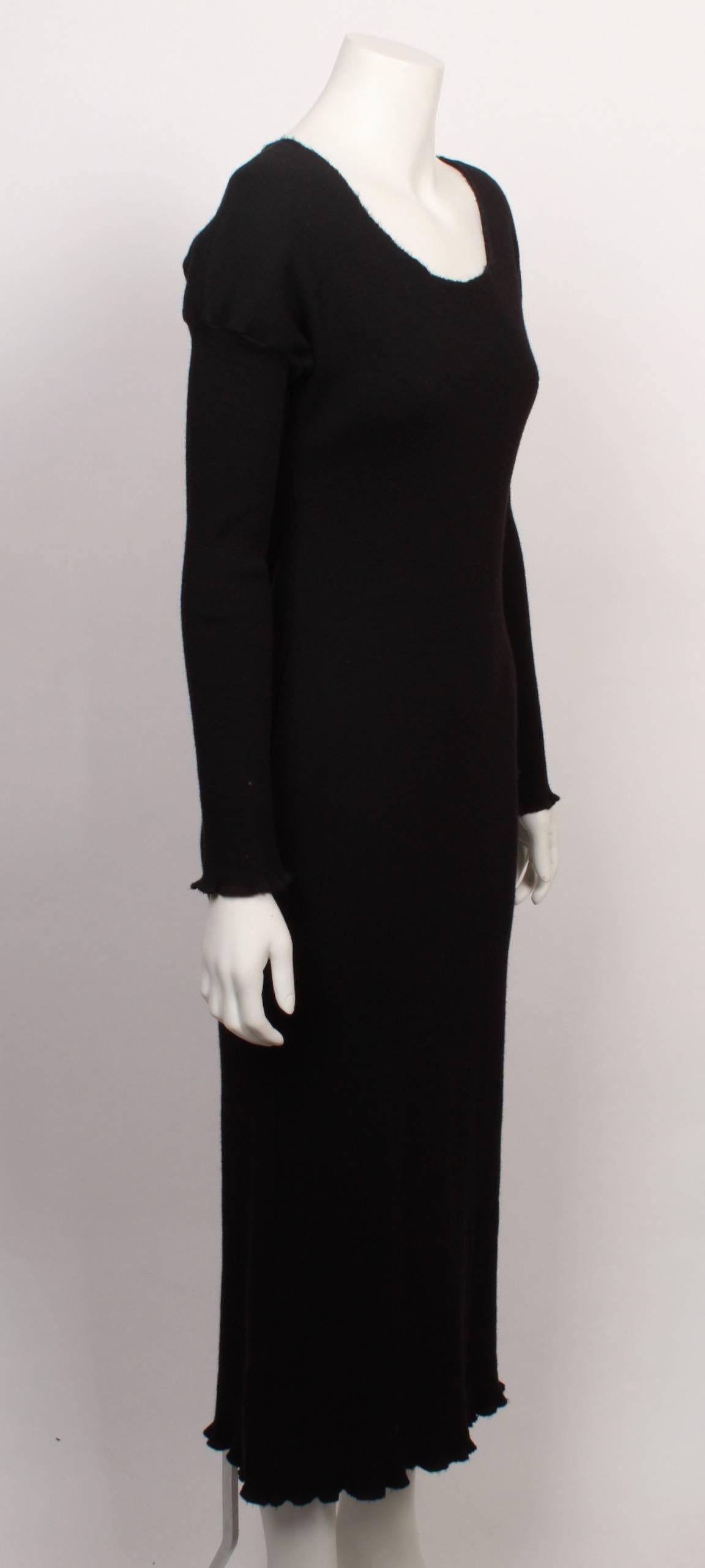 Comme des Garcons Black Wool Tricot Dress In Excellent Condition For Sale In Melbourne, Victoria