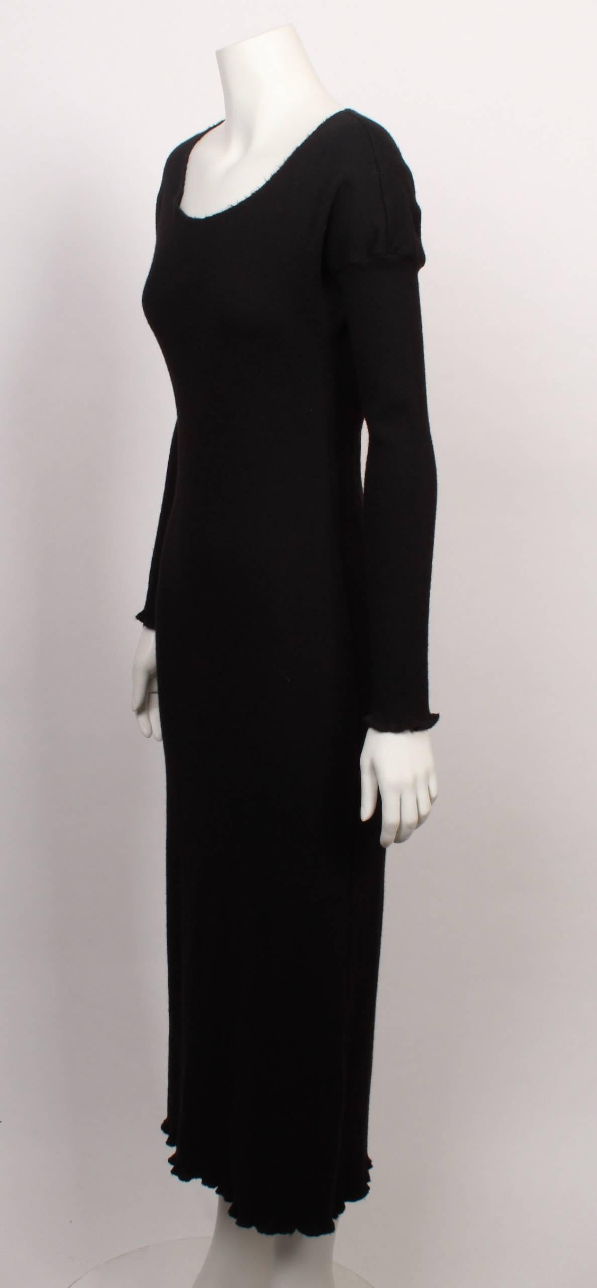 Women's Comme des Garcons Black Wool Tricot Dress For Sale