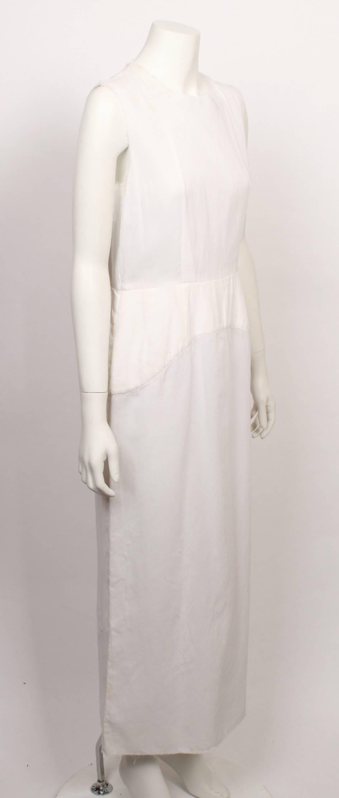 Gray Comme des Garcons Raw Edge White Shell Dress For Sale