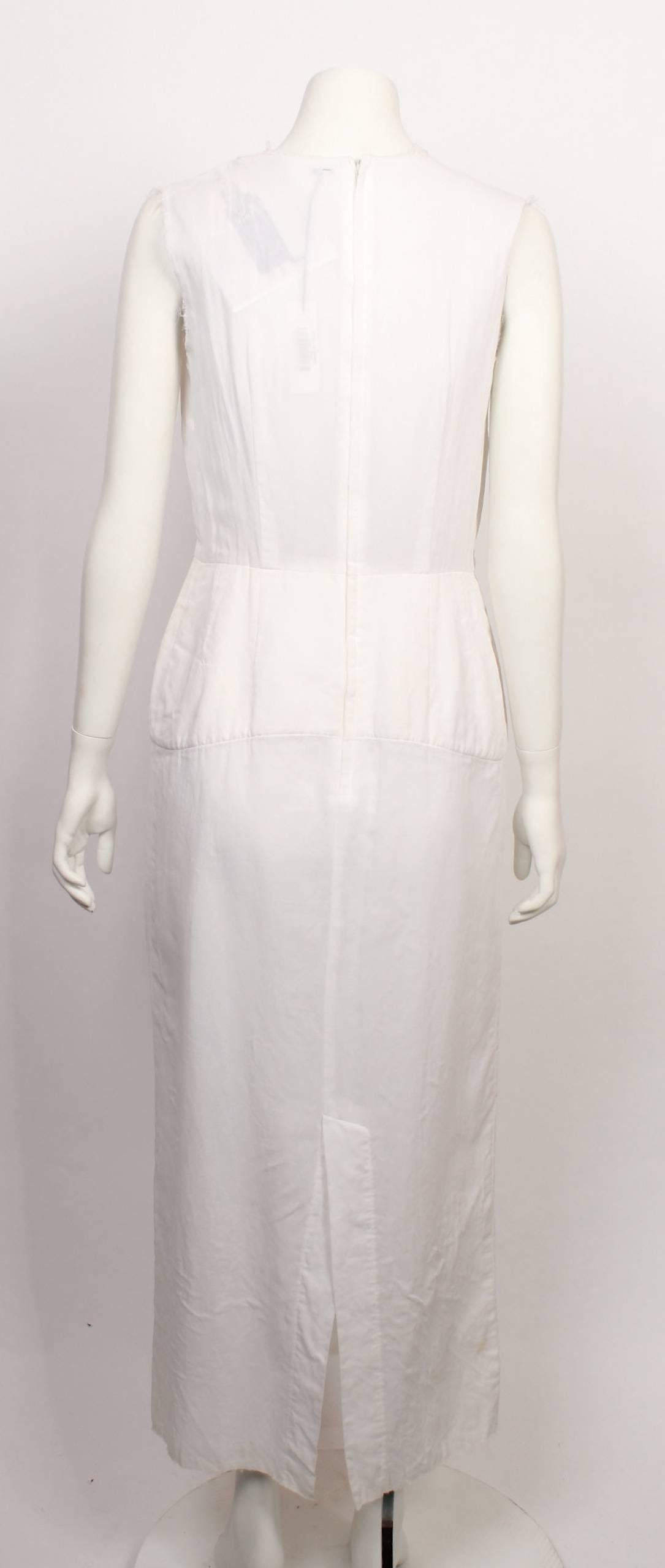 Comme des Garcons Raw Edge White Shell Dress In Fair Condition For Sale In Melbourne, Victoria