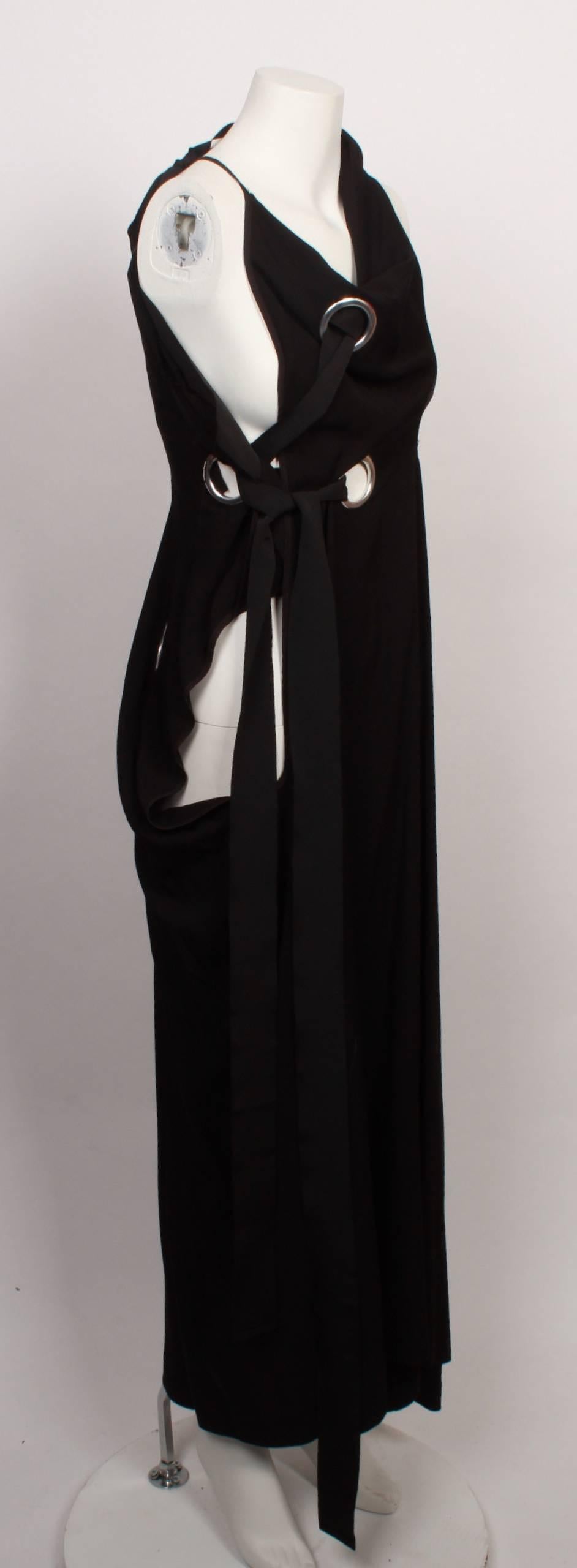Yohji Yamamoto Asymmetric Eyelet Gown In Good Condition In Melbourne, Victoria