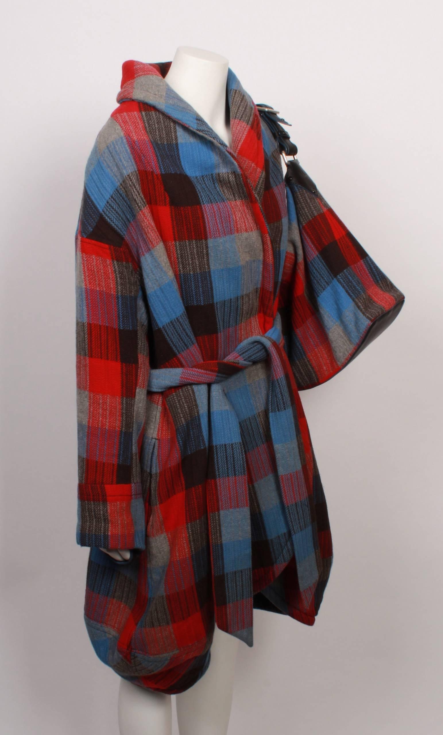 Marc Jacobs Checked Wrap Coat & Matching Bag In Good Condition In Melbourne, Victoria