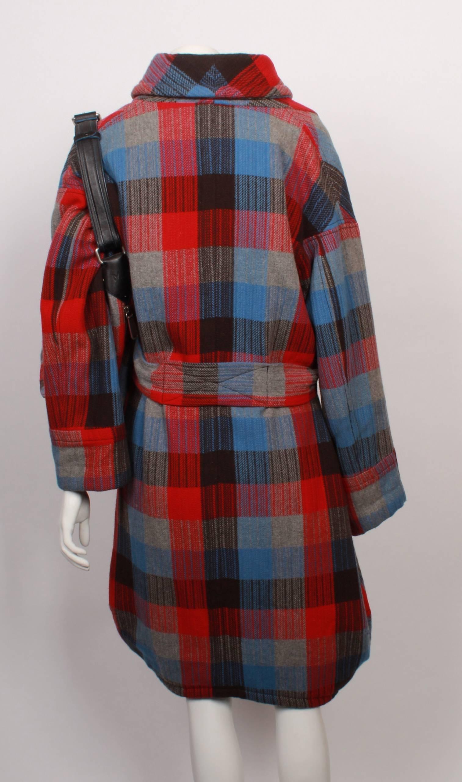 Black Marc Jacobs Checked Wrap Coat & Matching Bag