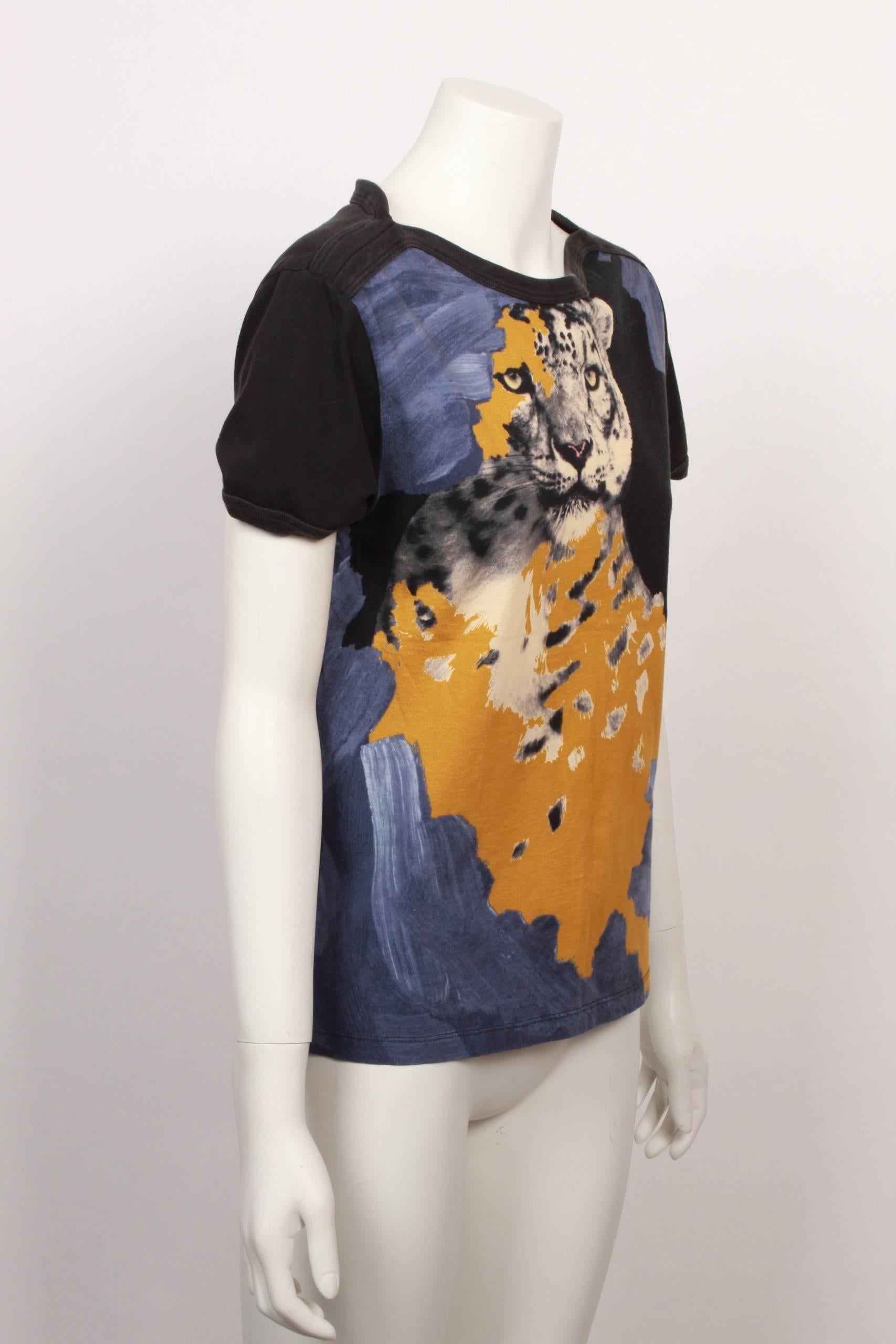 Black Jean Paul Gaultier Leopard T-Shirt 