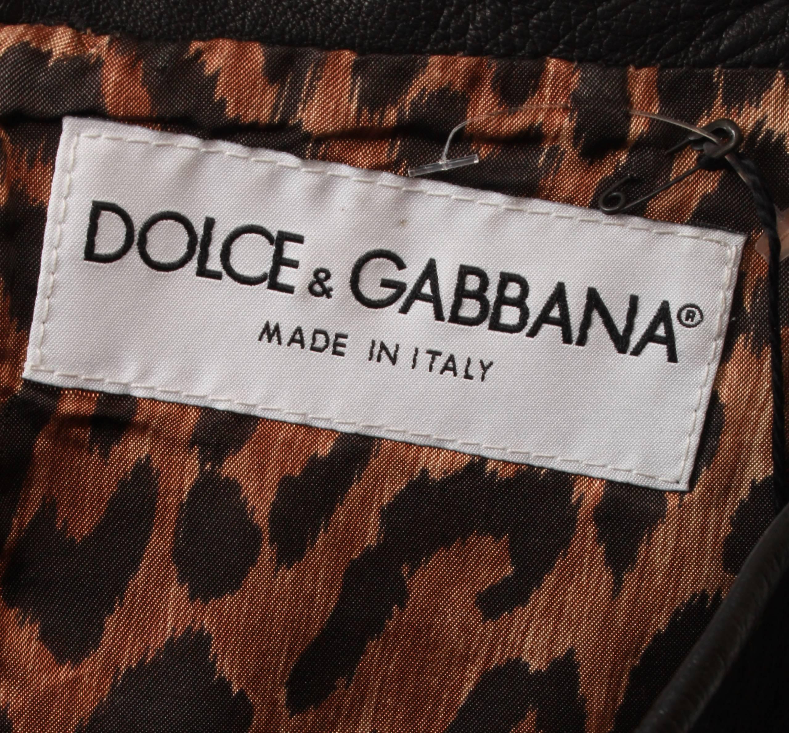 Women's Dolce & Gabbana Black Pony Hair Leather Mini Skirt For Sale