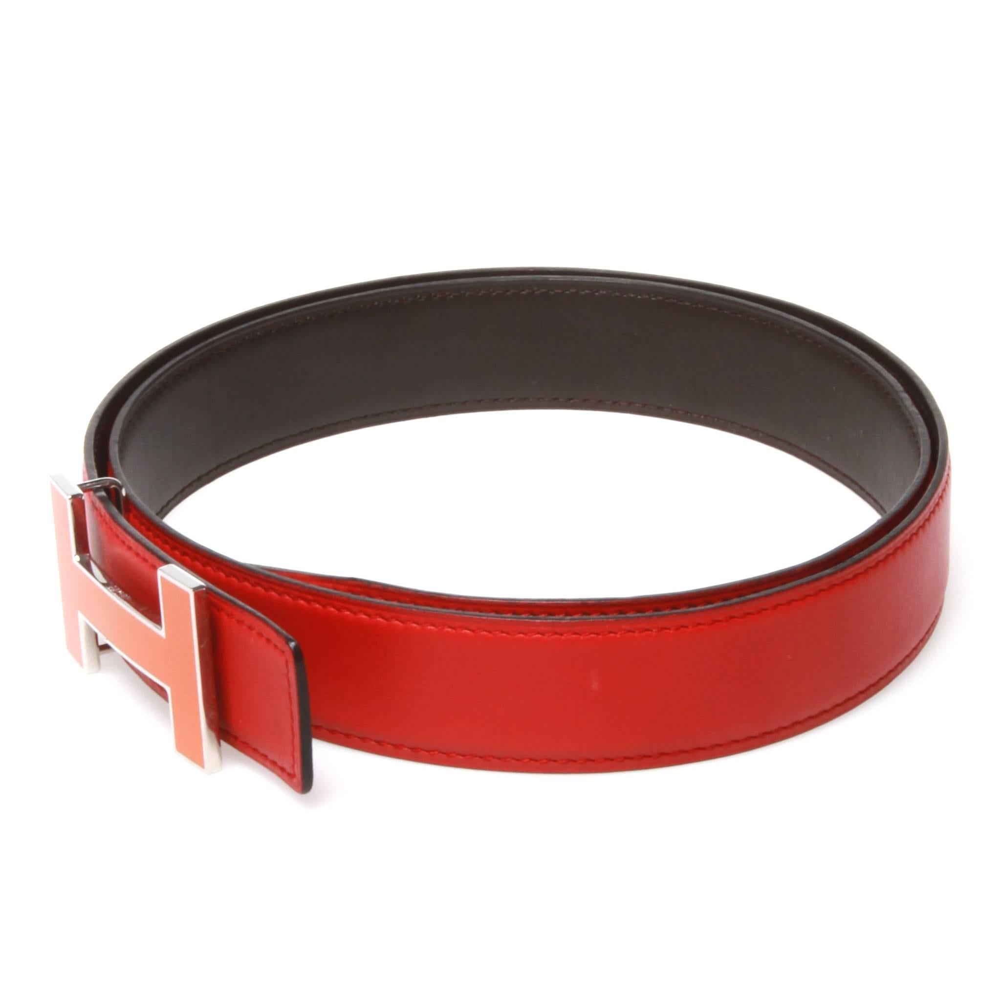 red hermes belt