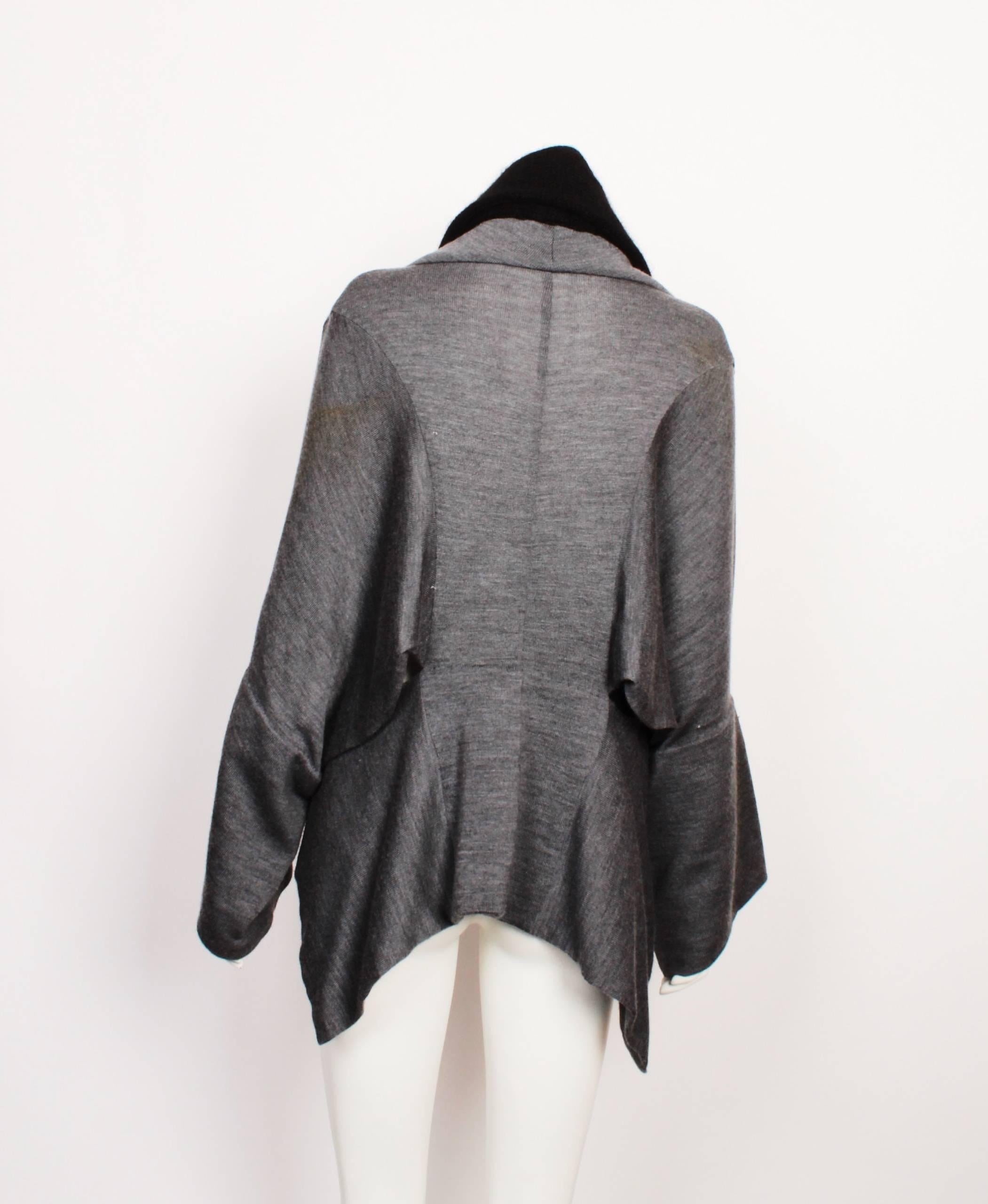 Black Yohji Yamamoto Deconstructed Wool Jacket.  For Sale