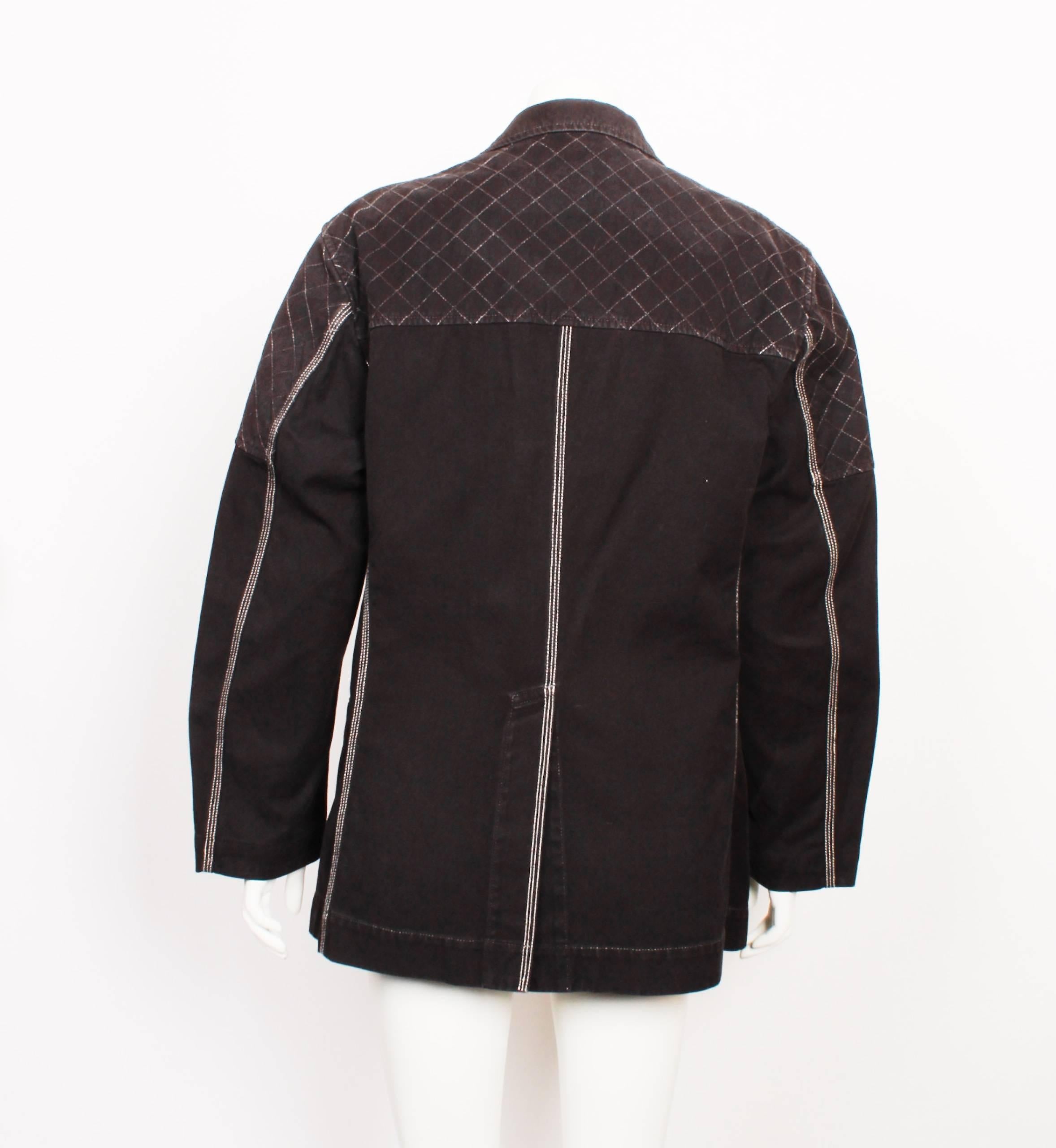 Issey Miyake Charcoal Grey Heavy Cotton Jacket  In Good Condition In Melbourne, Victoria
