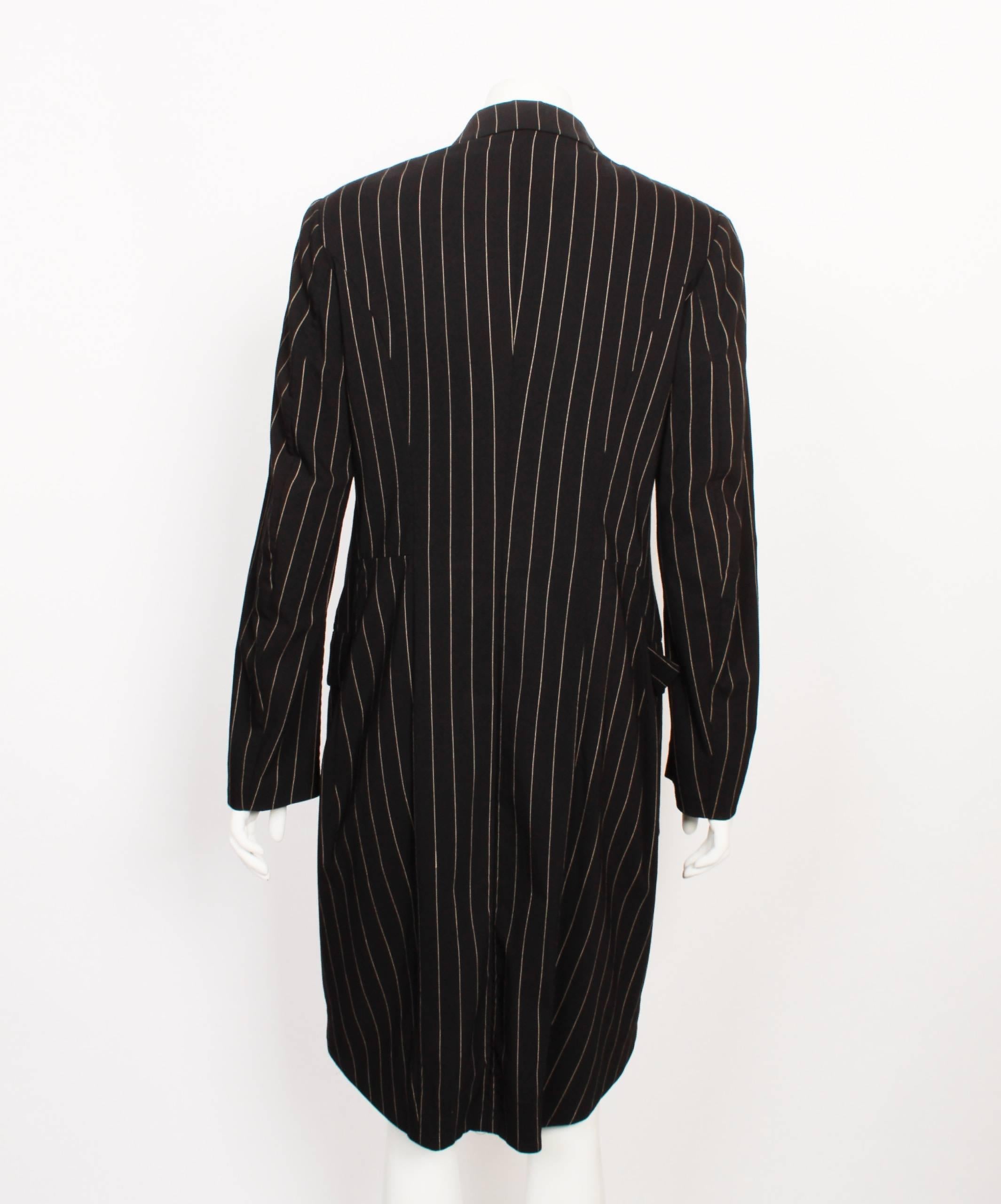 Black Yohji Yamamoto Pinstripe Jacket For Sale