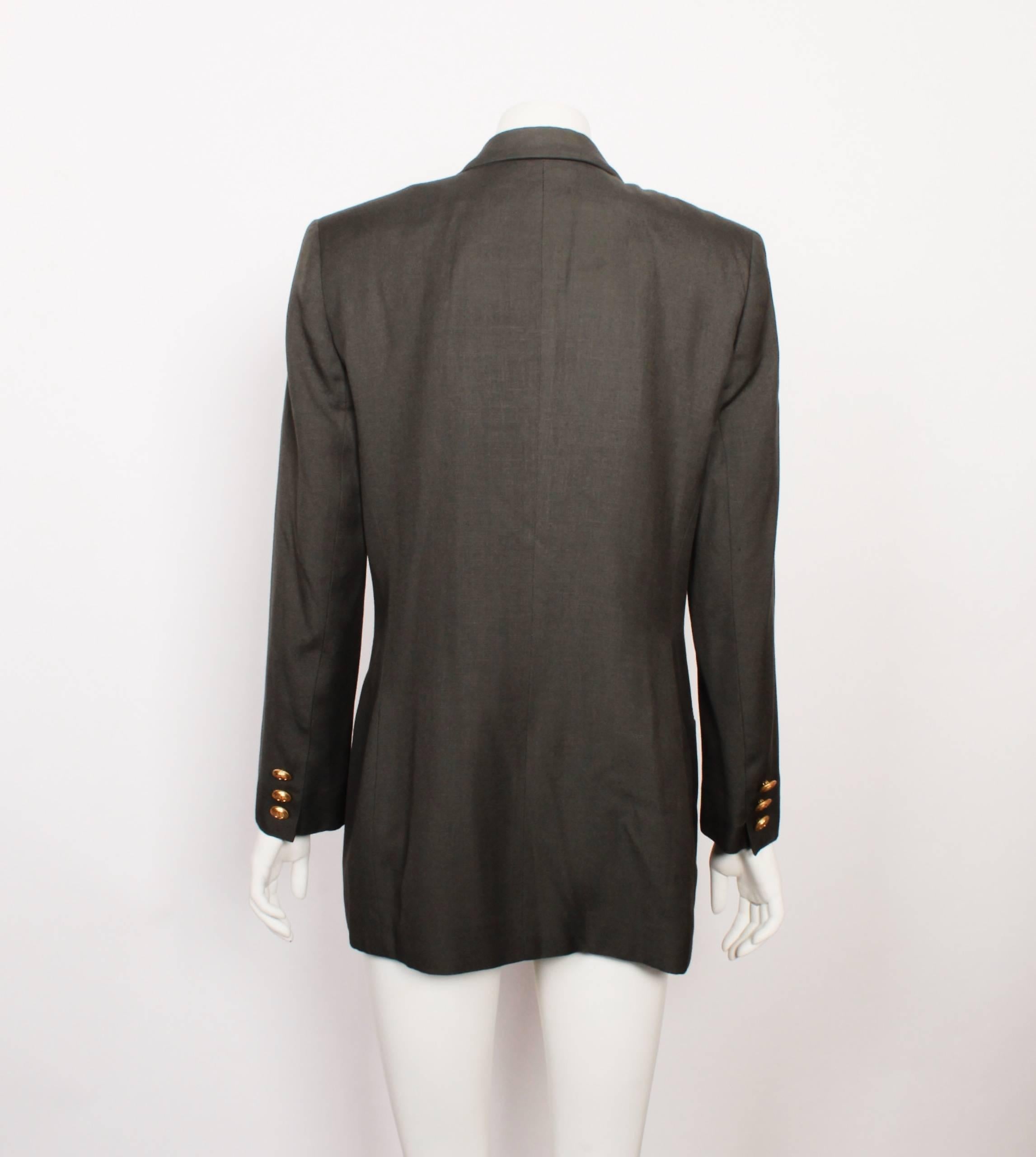 Christian Dior Double Breasted Charcoal Grey Blazer  6 In Good Condition In Melbourne, Victoria