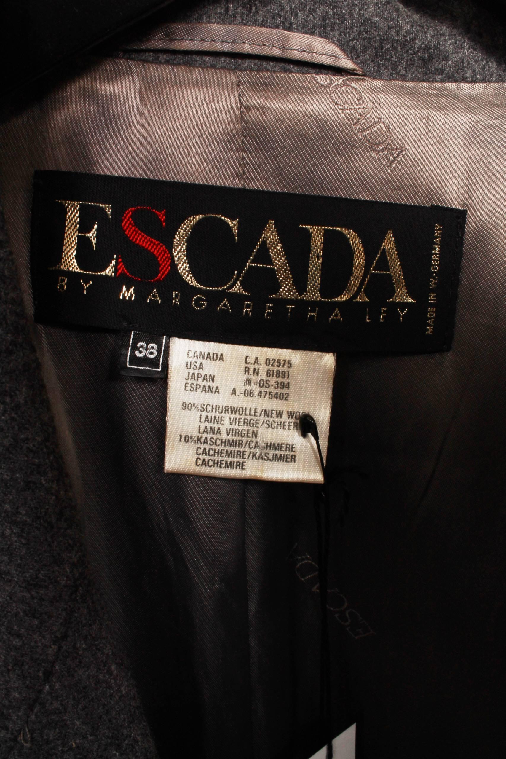 Escada  Grey Wool & Cashmere Blazer  38 In Good Condition In Melbourne, Victoria