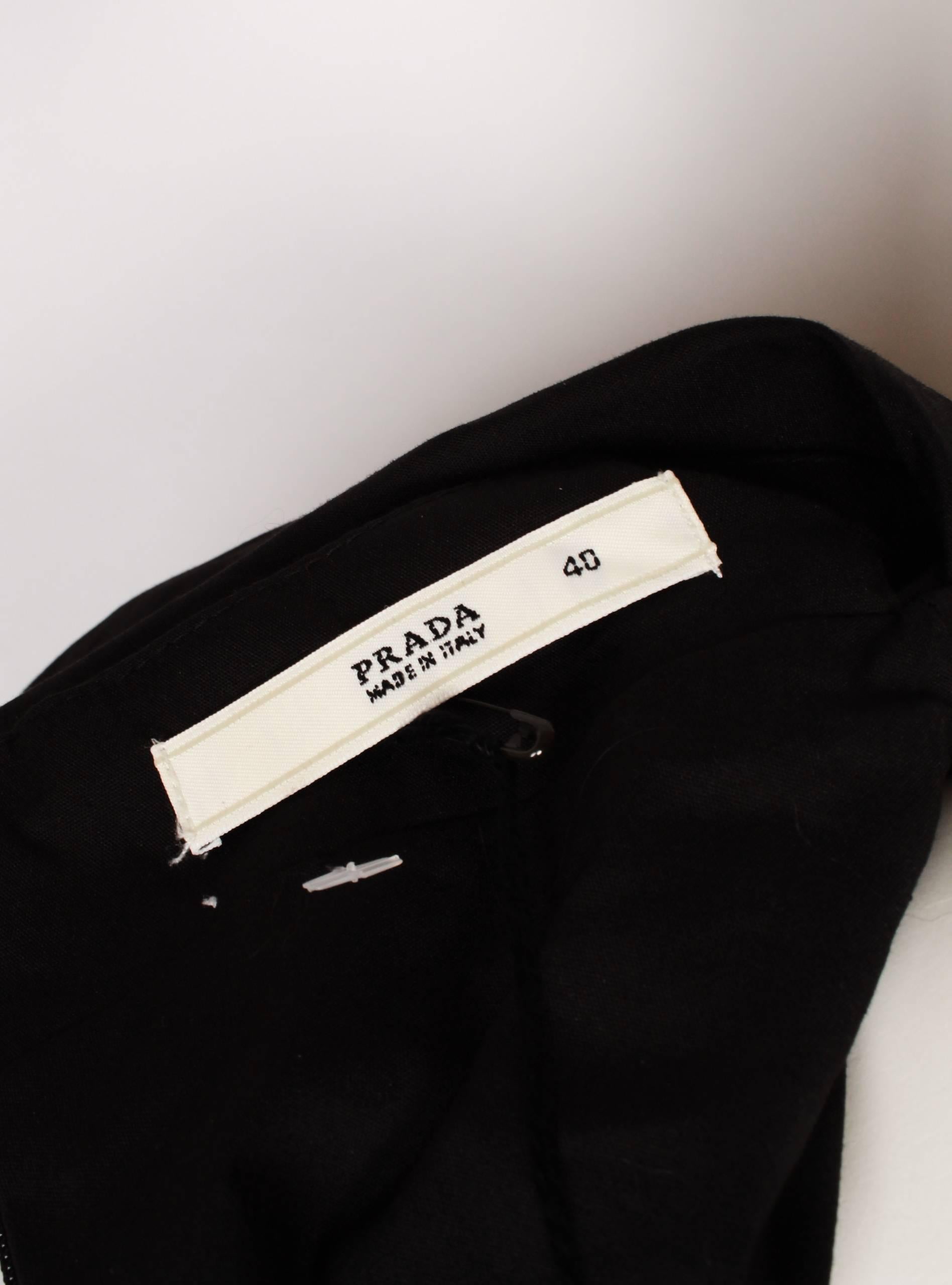 Women's Prada black cotton sleeveless Cravat Top