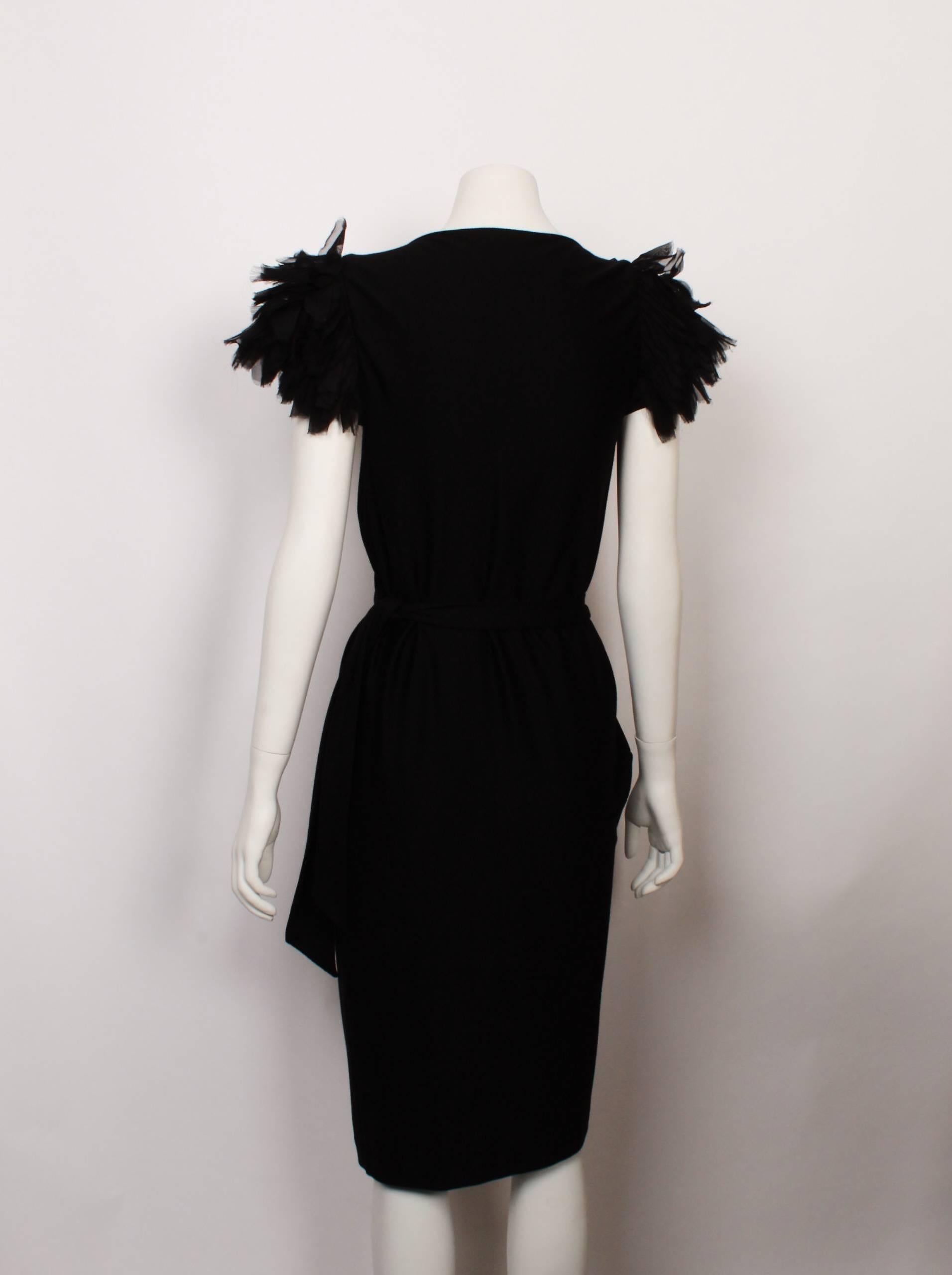 Diane Von Furstenberg Jersey Wrap Dress With Petal Sleeves In Good Condition In Melbourne, Victoria