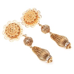 Dolce 
Gabbana Gold and Swarovski Crystal Clip On Earrings
