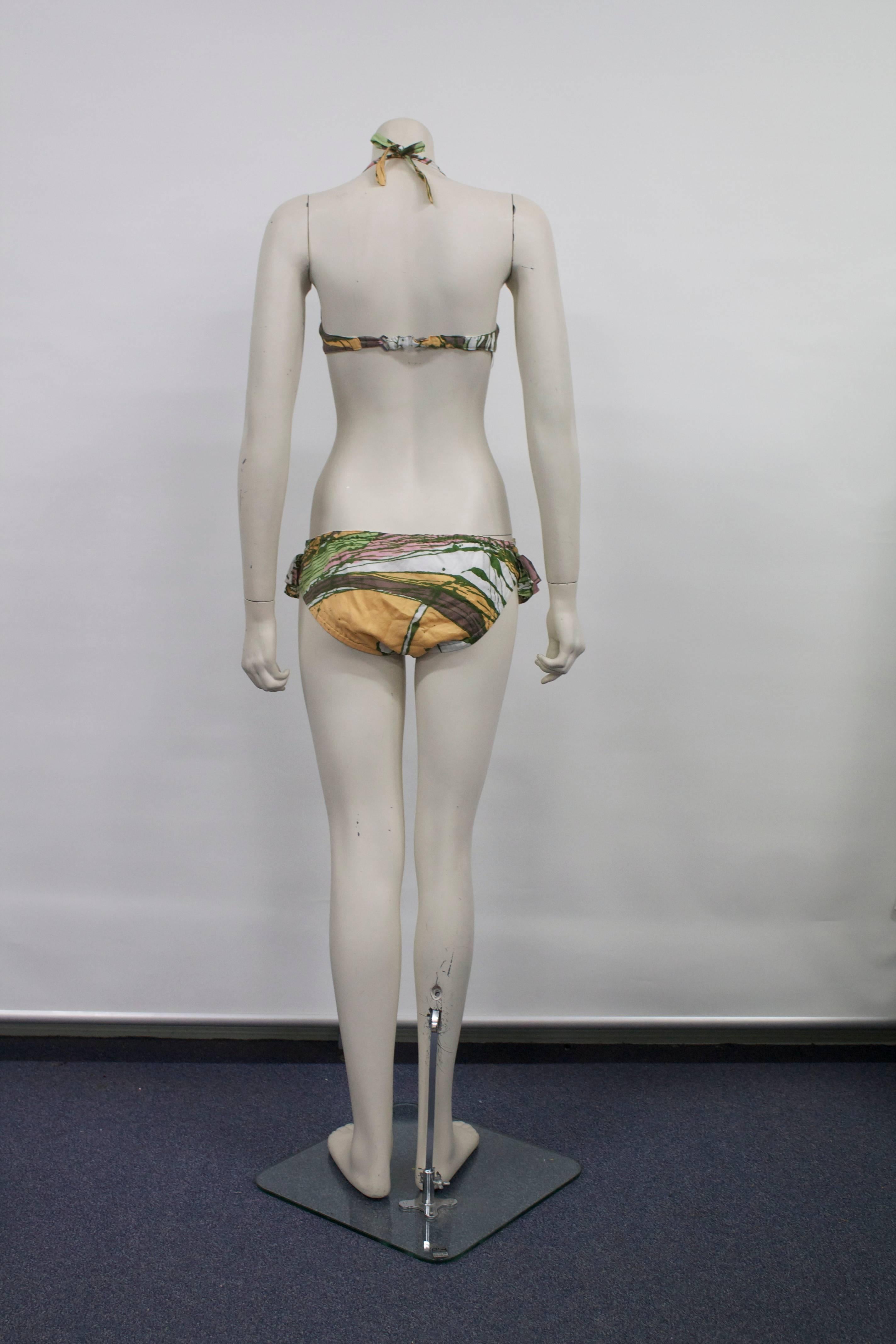 1960s COTTON BIKINI - never been worn. Made in Italy In Good Condition In Melbourne, Victoria