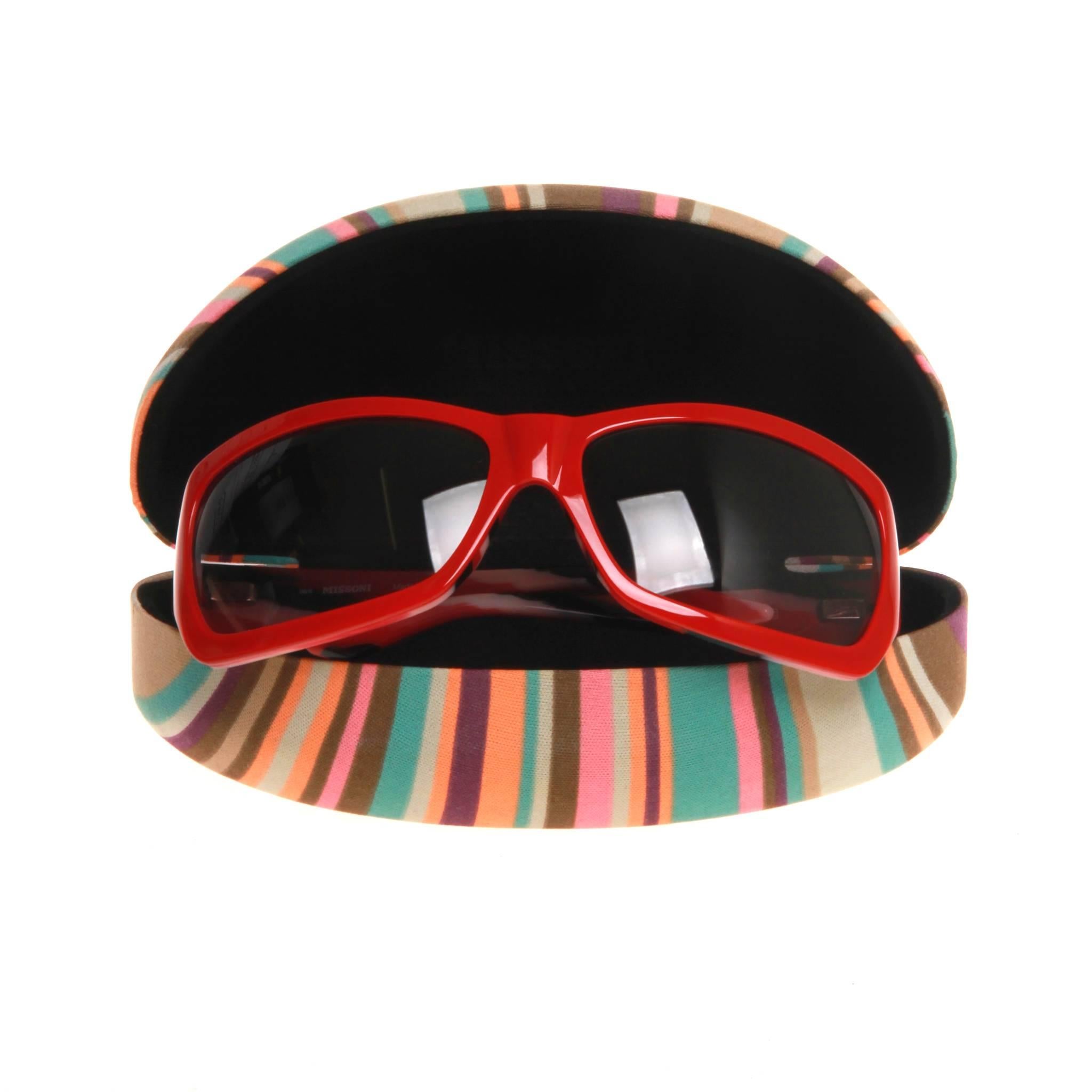 Missoni Red Rectangle Wrap Sunglasses
