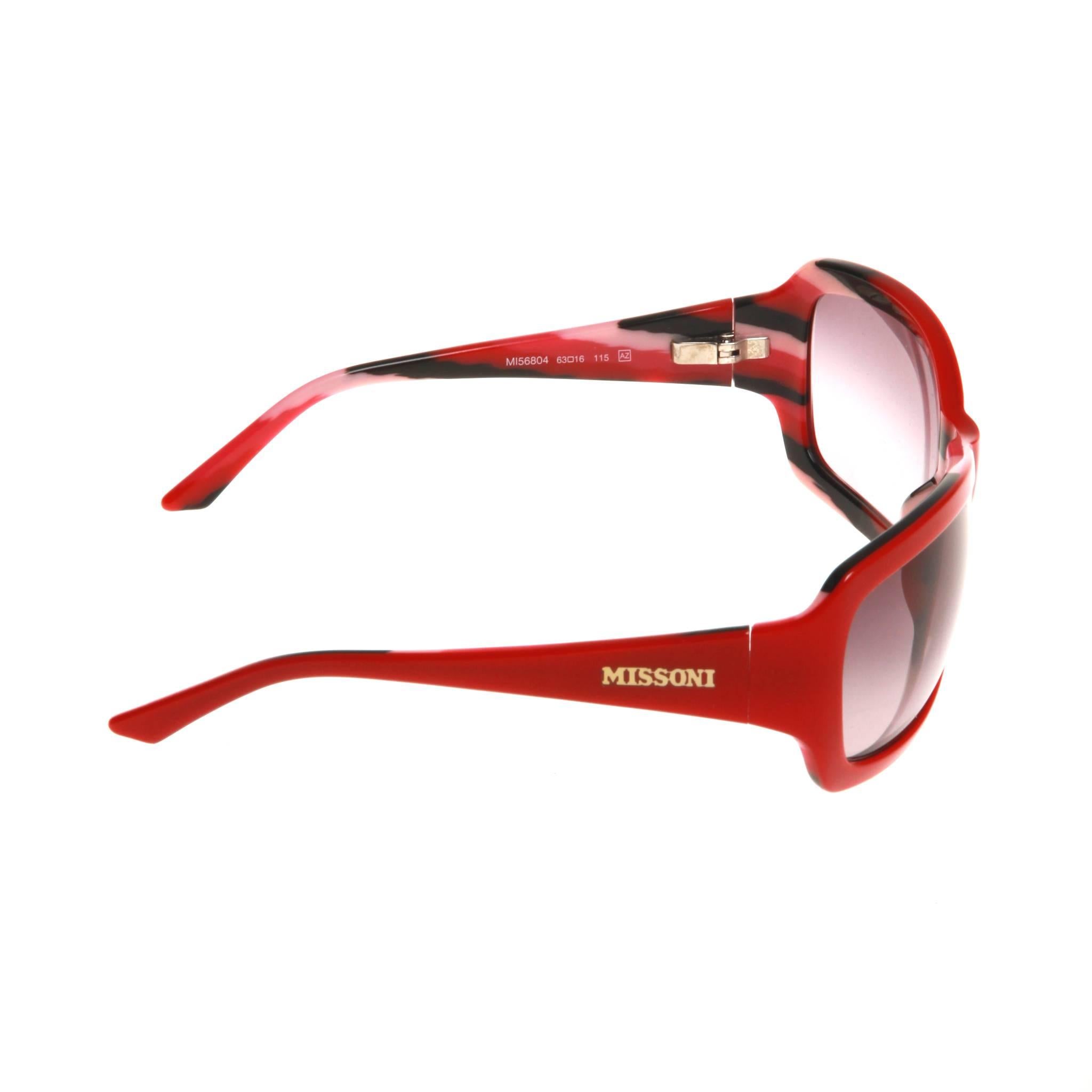Black Missoni Red Rectangle Wrap Sunglasses