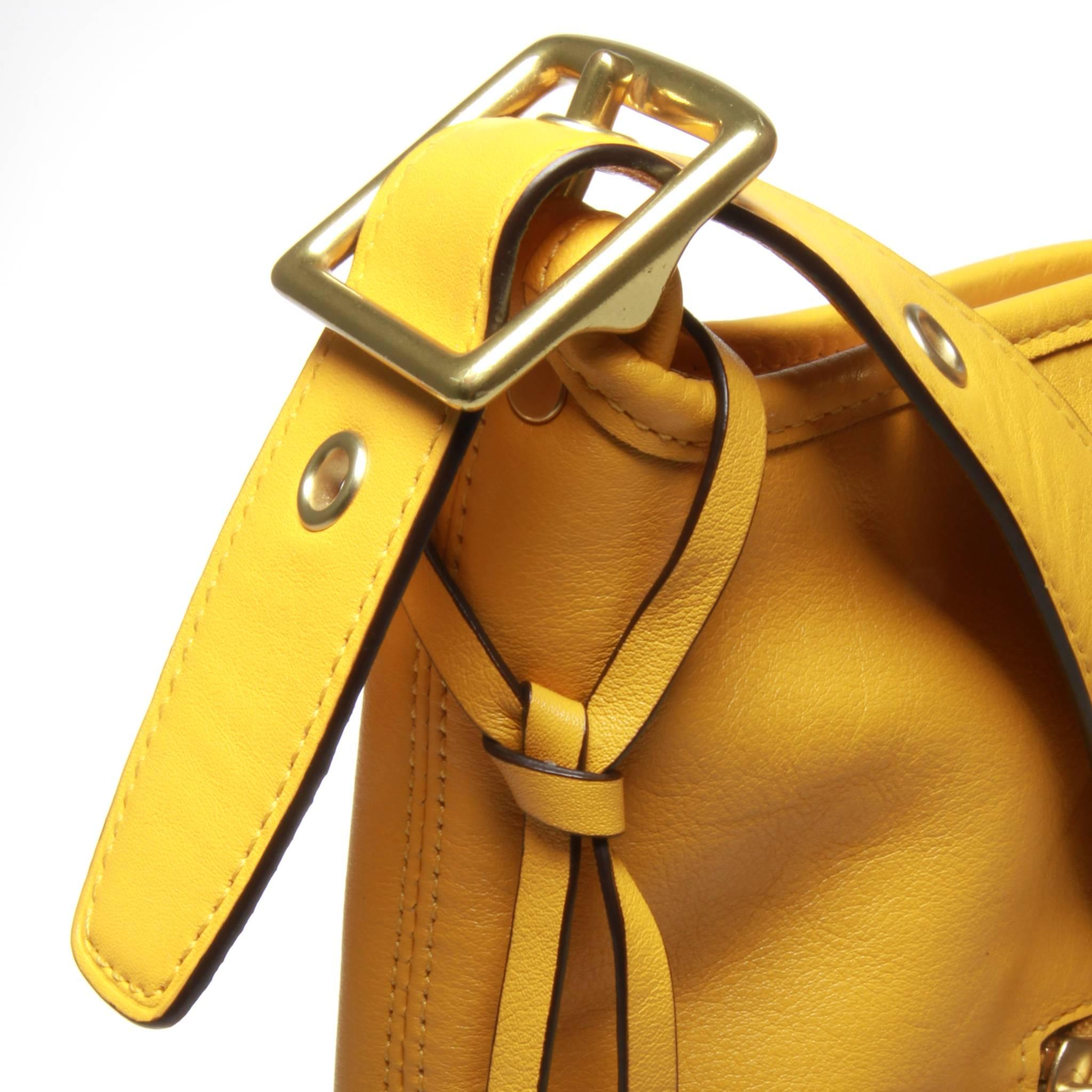 coach purse yellow leather