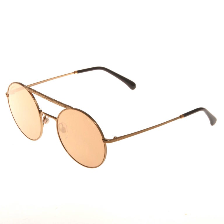 Chanel rose gold sunglasses at 1stDibs