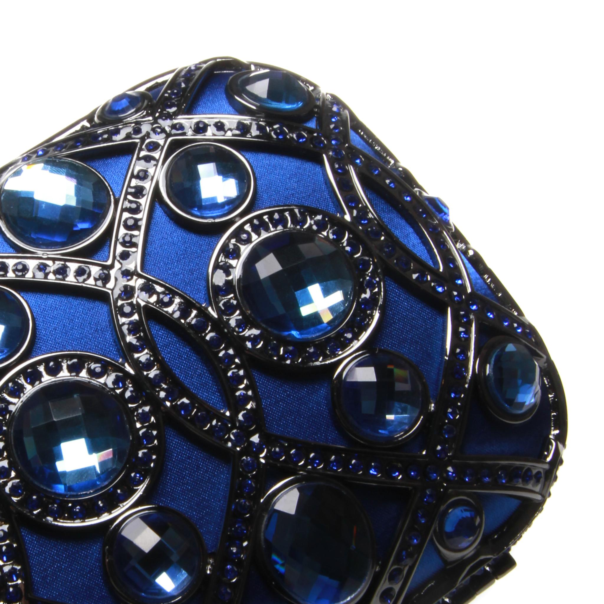 Black Anna Cecere Italian designed Lustrino Jewel clutch For Sale