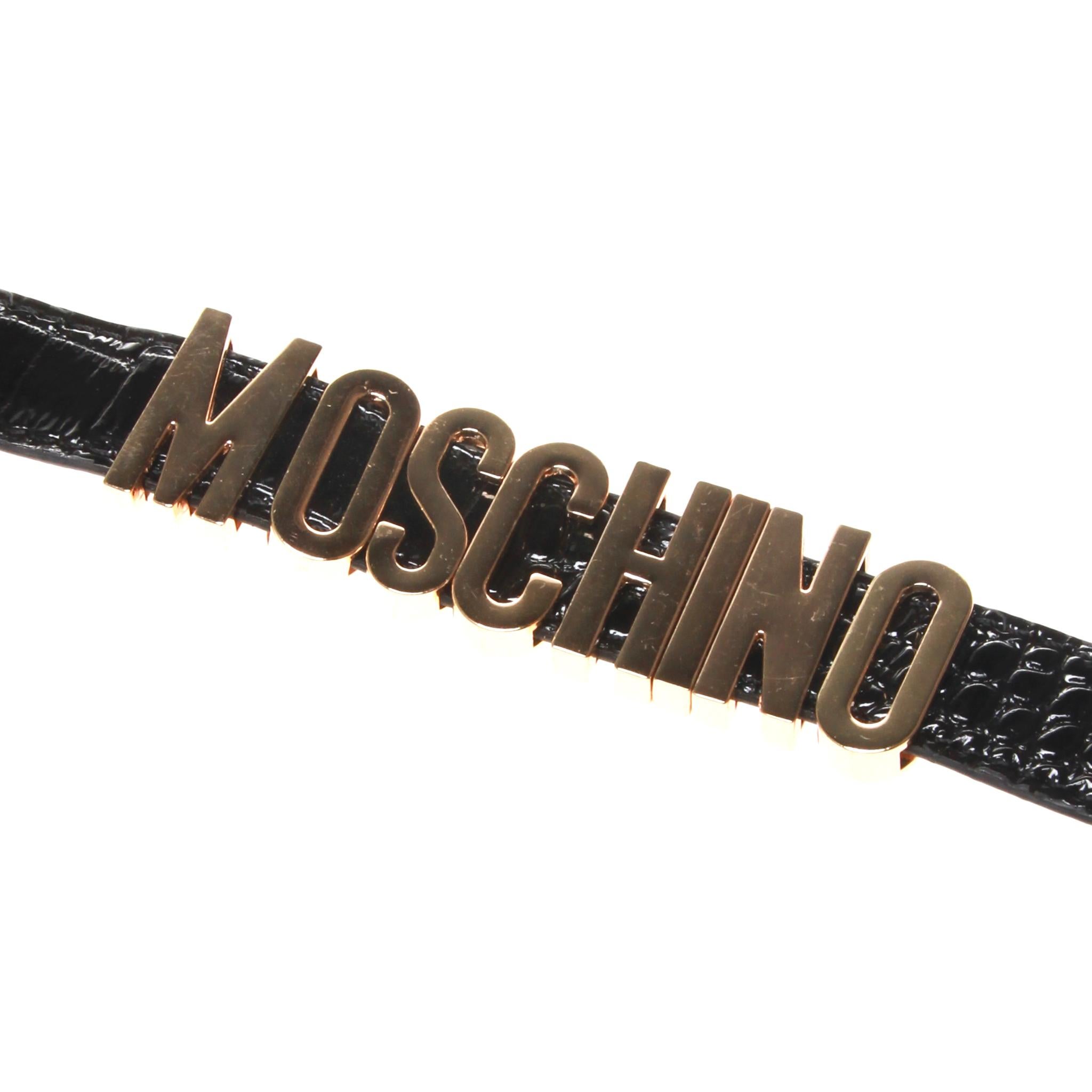 Contemporary Moschino Black Leather Cuff