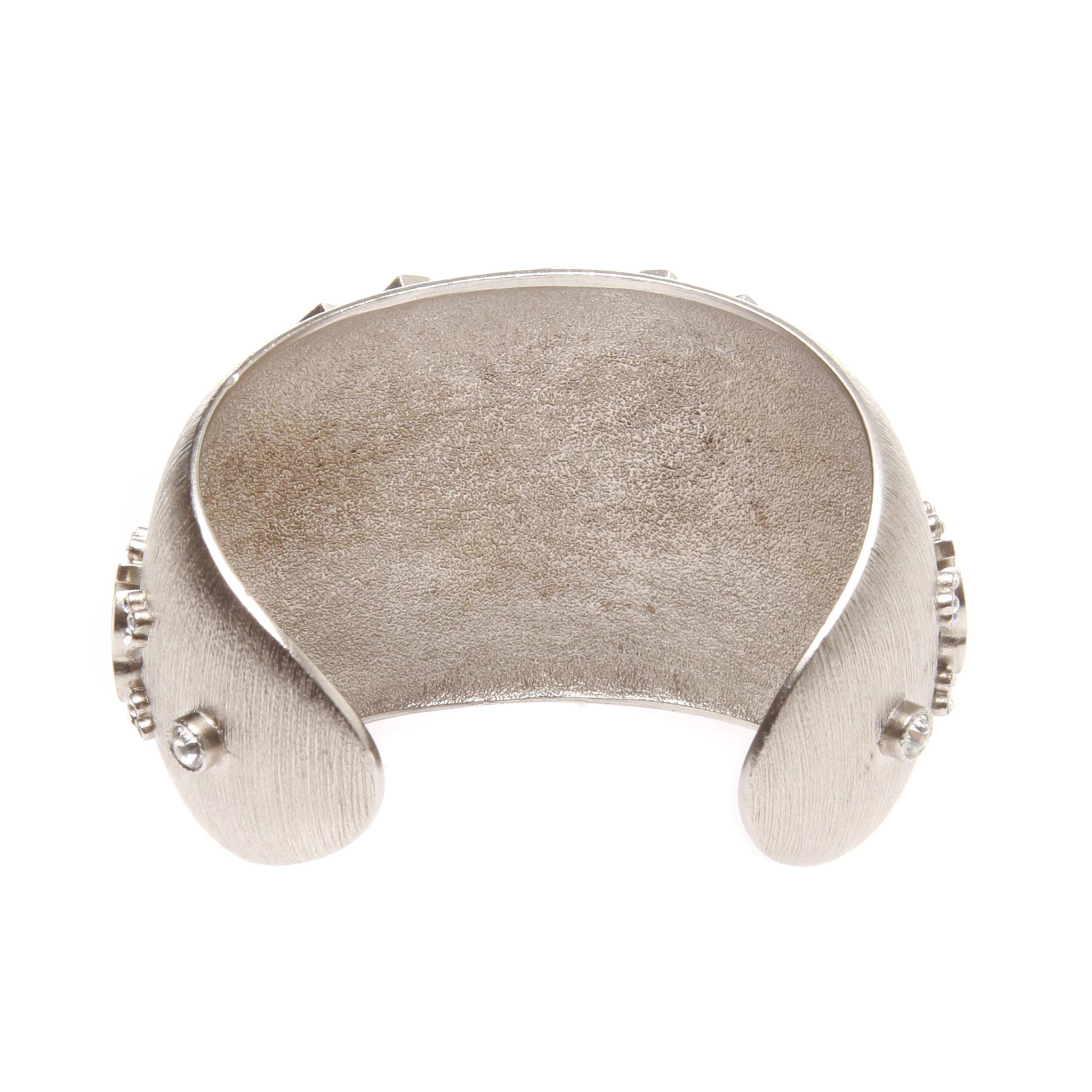 Contemporary Chanel Silver Sparkling cuff/bracelet For Sale