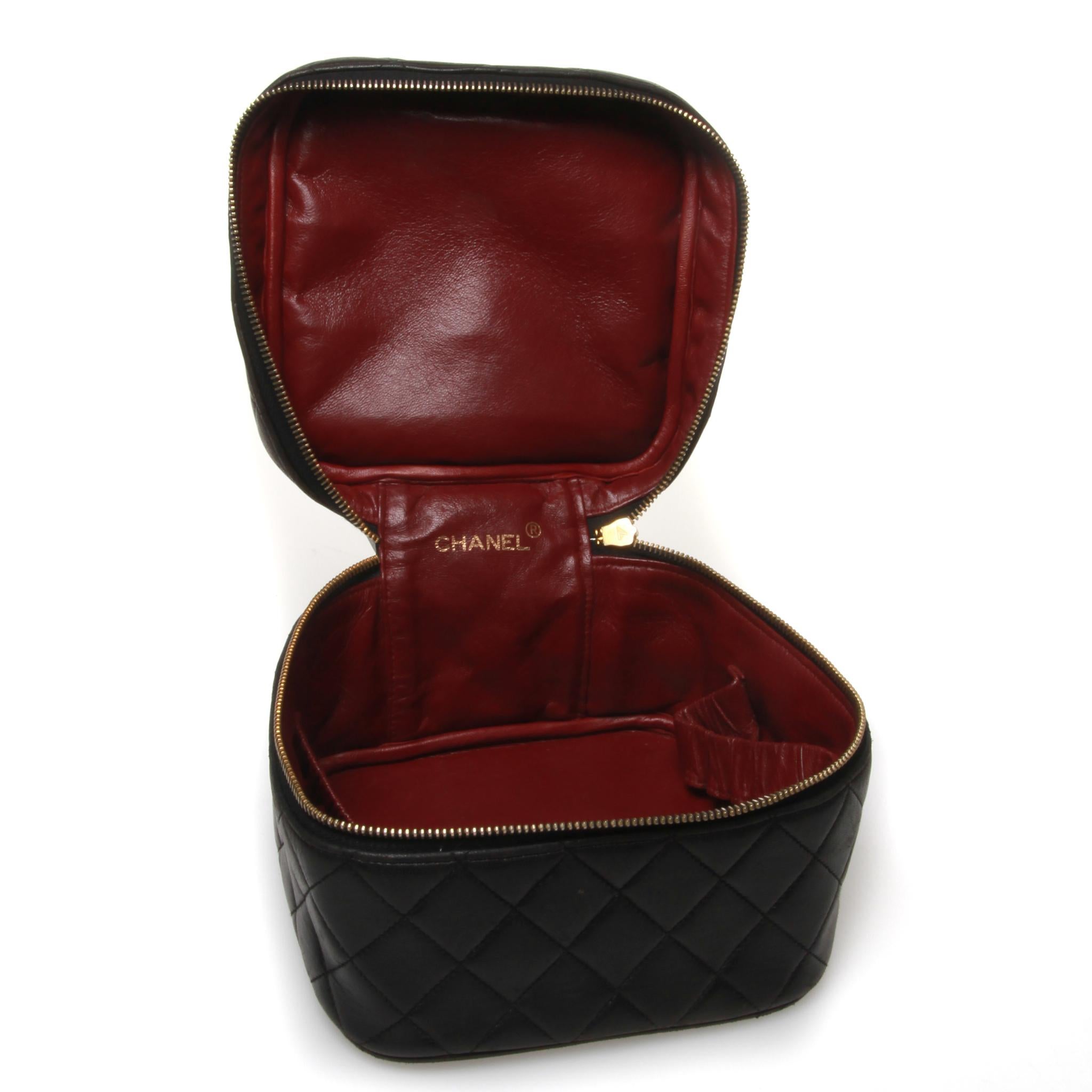 Chanel black quilted makeup case  In Fair Condition In Melbourne, Victoria