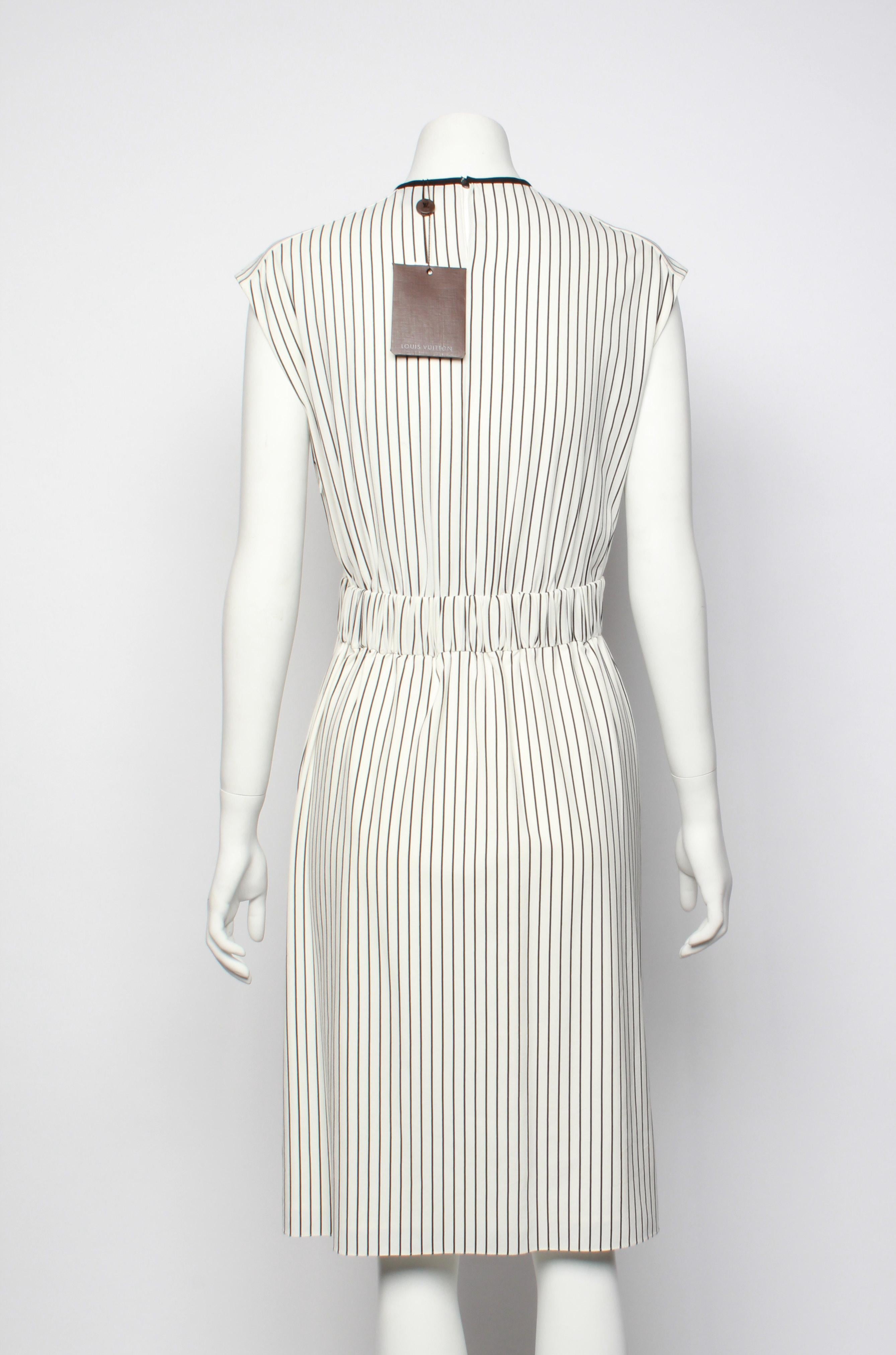Louis Vuitton Ruffle Striped Dress In Good Condition For Sale In Melbourne, Victoria