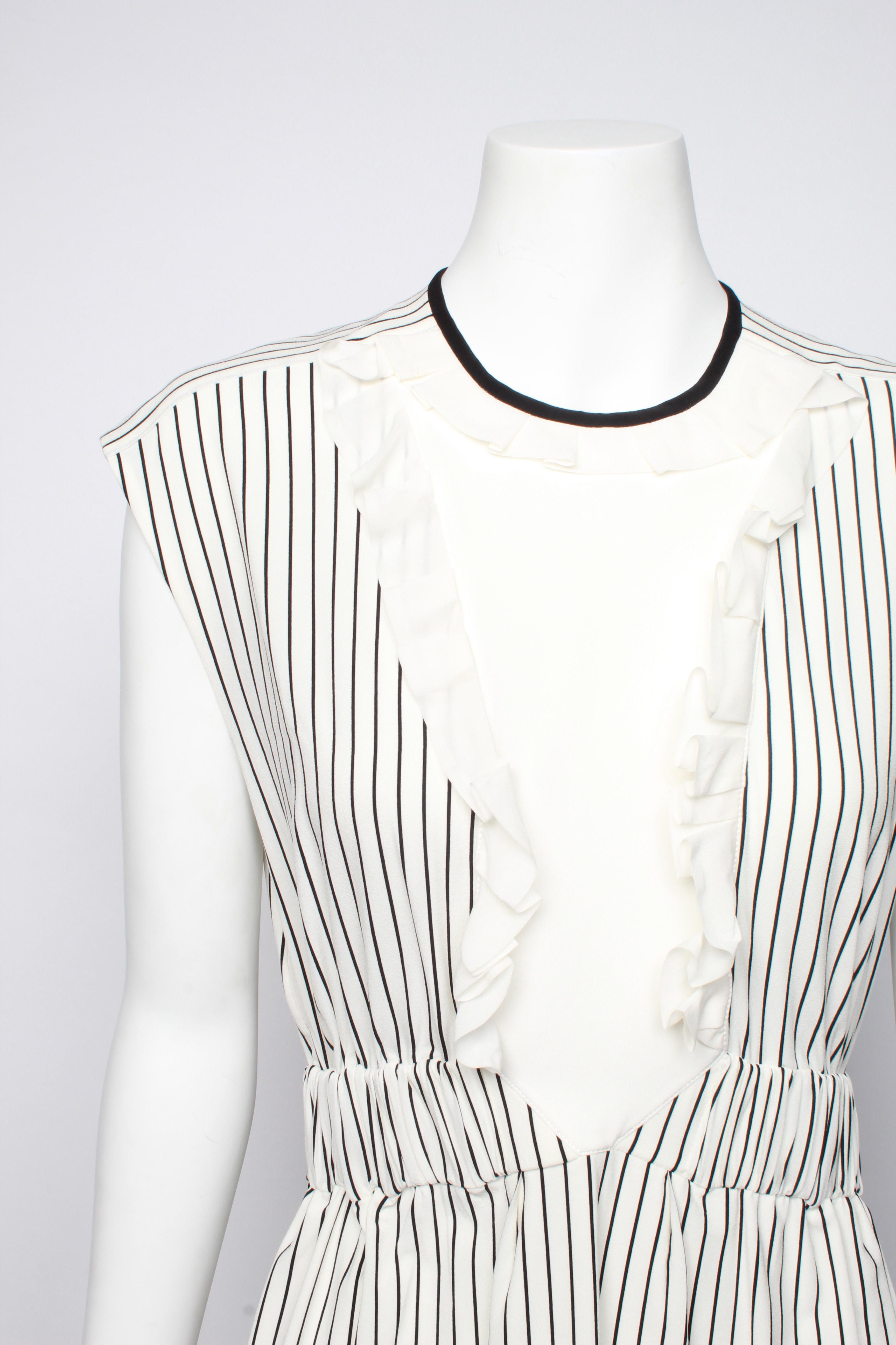 Women's Louis Vuitton Ruffle Striped Dress For Sale