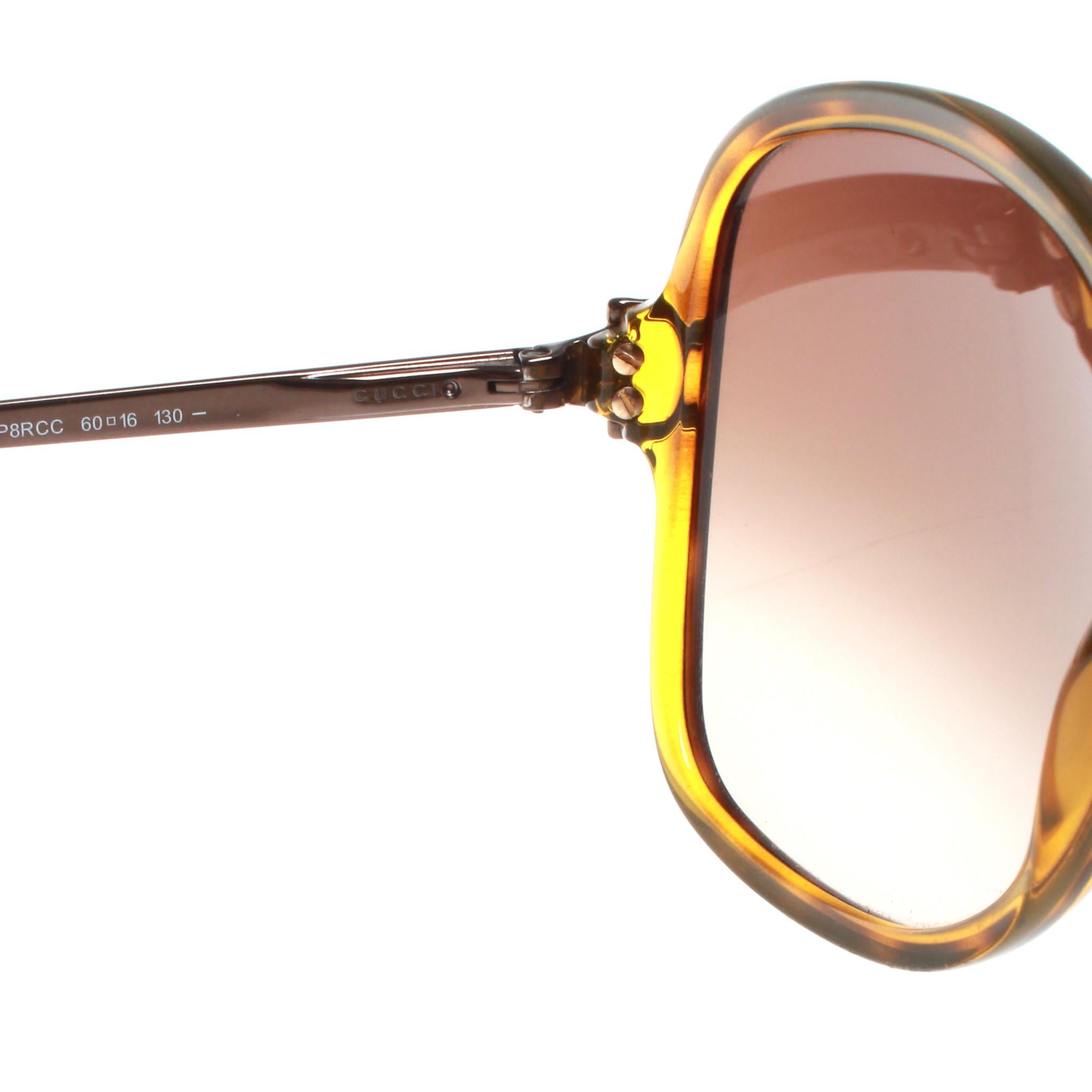 Gucci brown tortoiseshell sunglasses  In Good Condition In Melbourne, Victoria