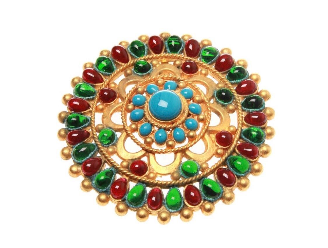Chanel Gripoix Mughal Brooch Pendant Fall 1993 In Excellent Condition In Melbourne, Victoria
