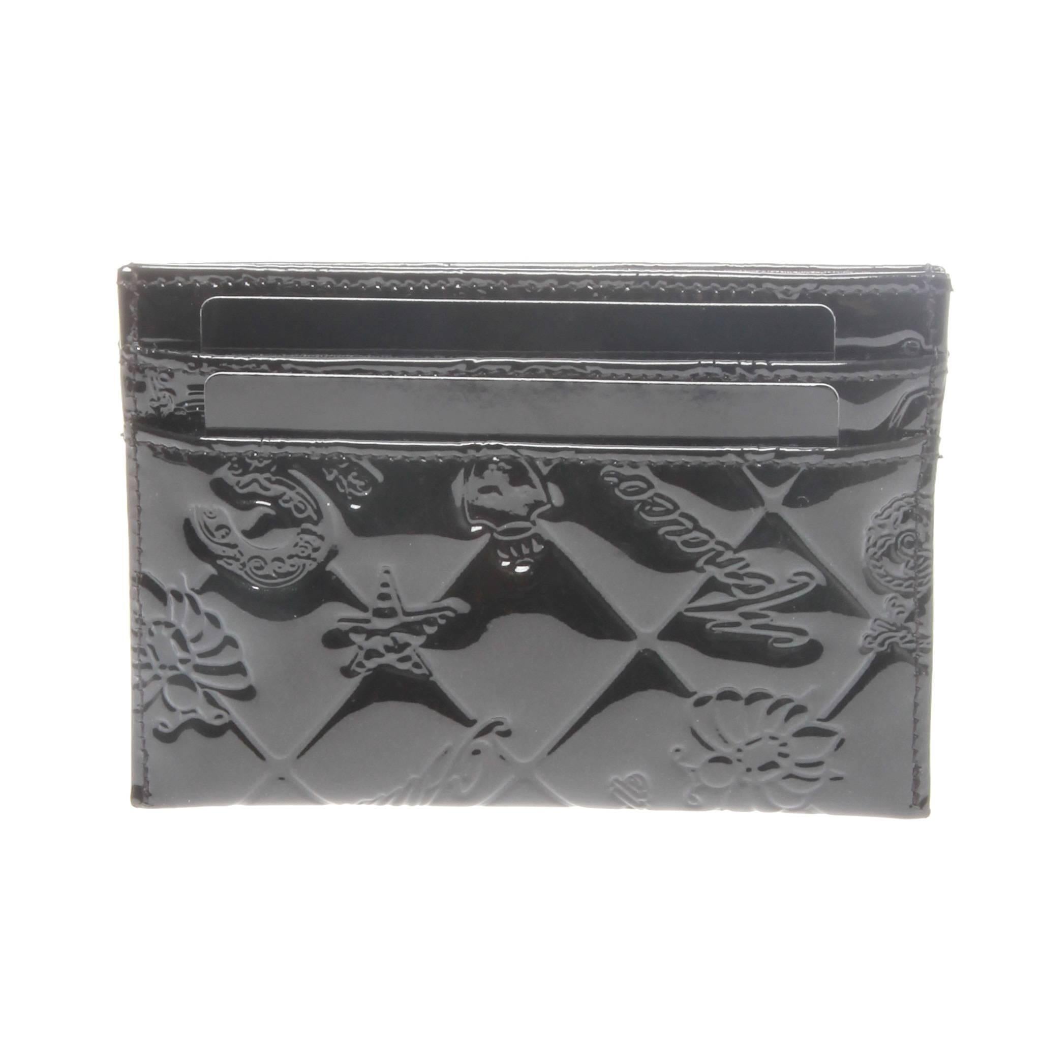 chanel patent card holder