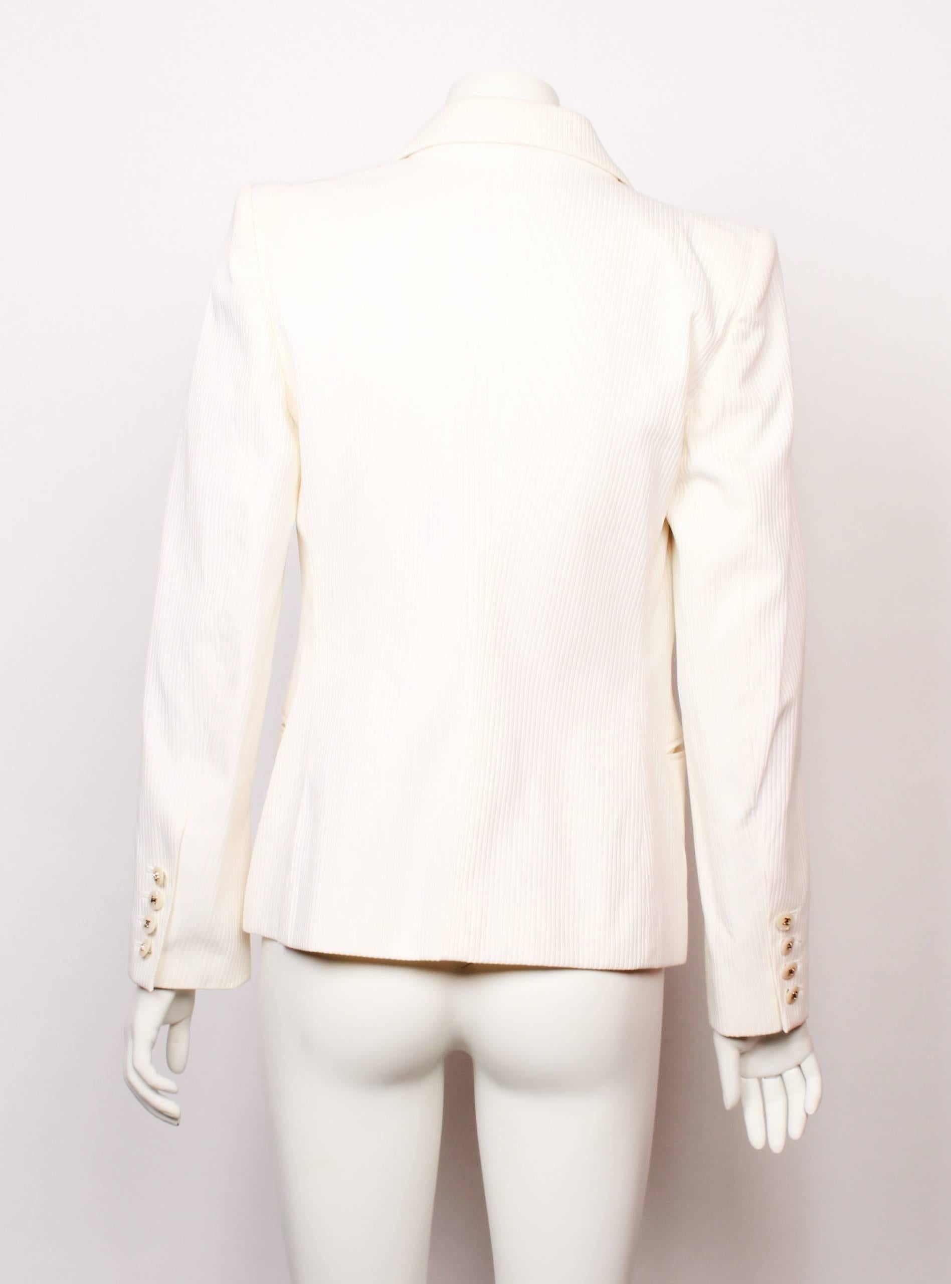 Chanel White Faille and Sequin Jacket  In Good Condition In Melbourne, Victoria