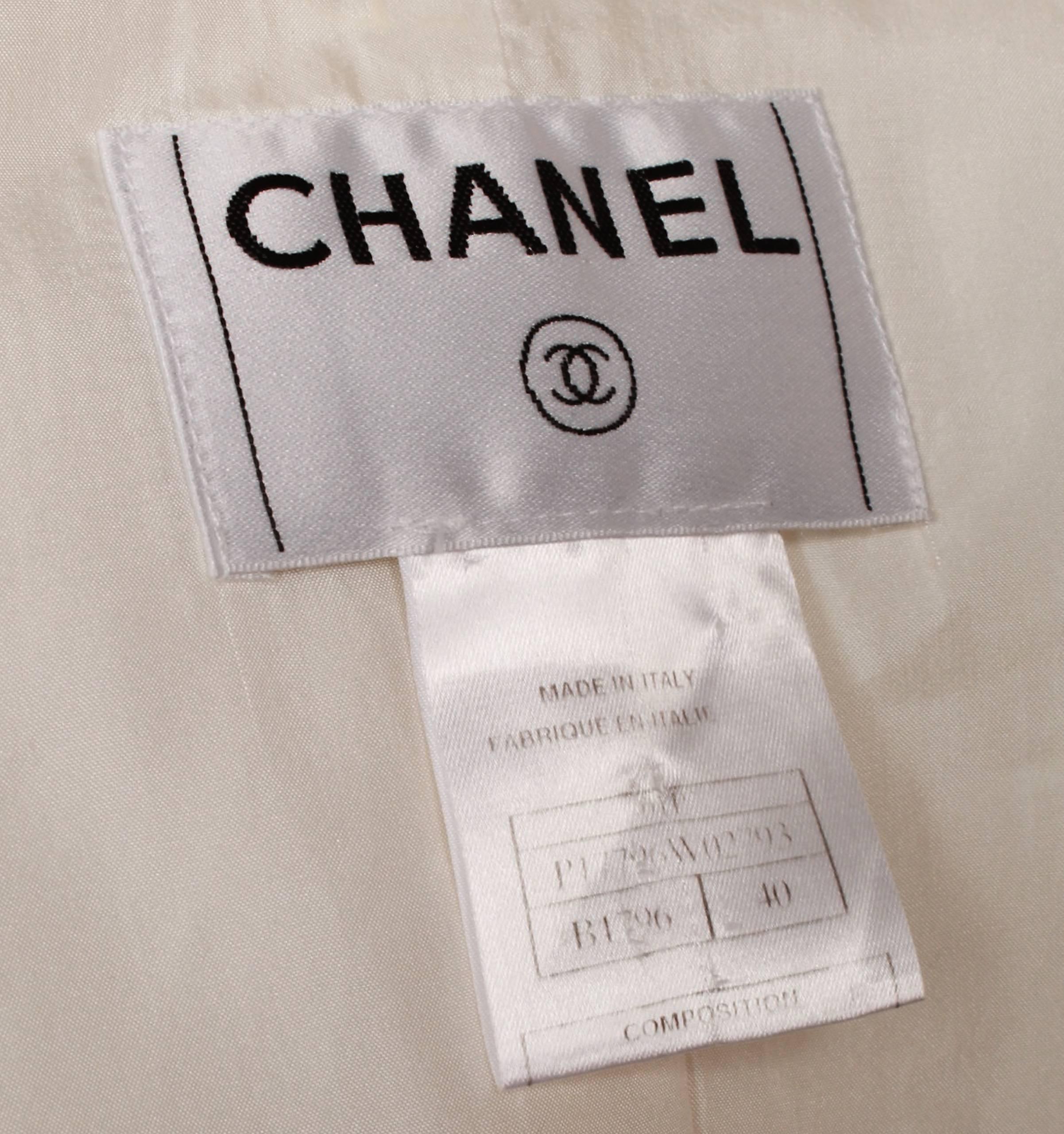 Chanel White Faille and Sequin Jacket  2