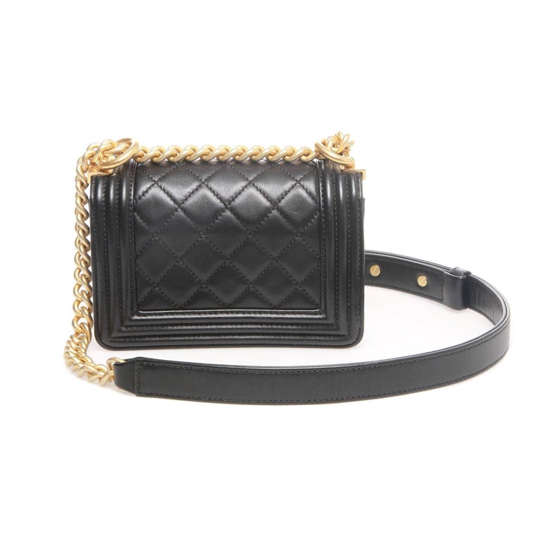 Chanel Black Mini Boy Bag at 1stDibs