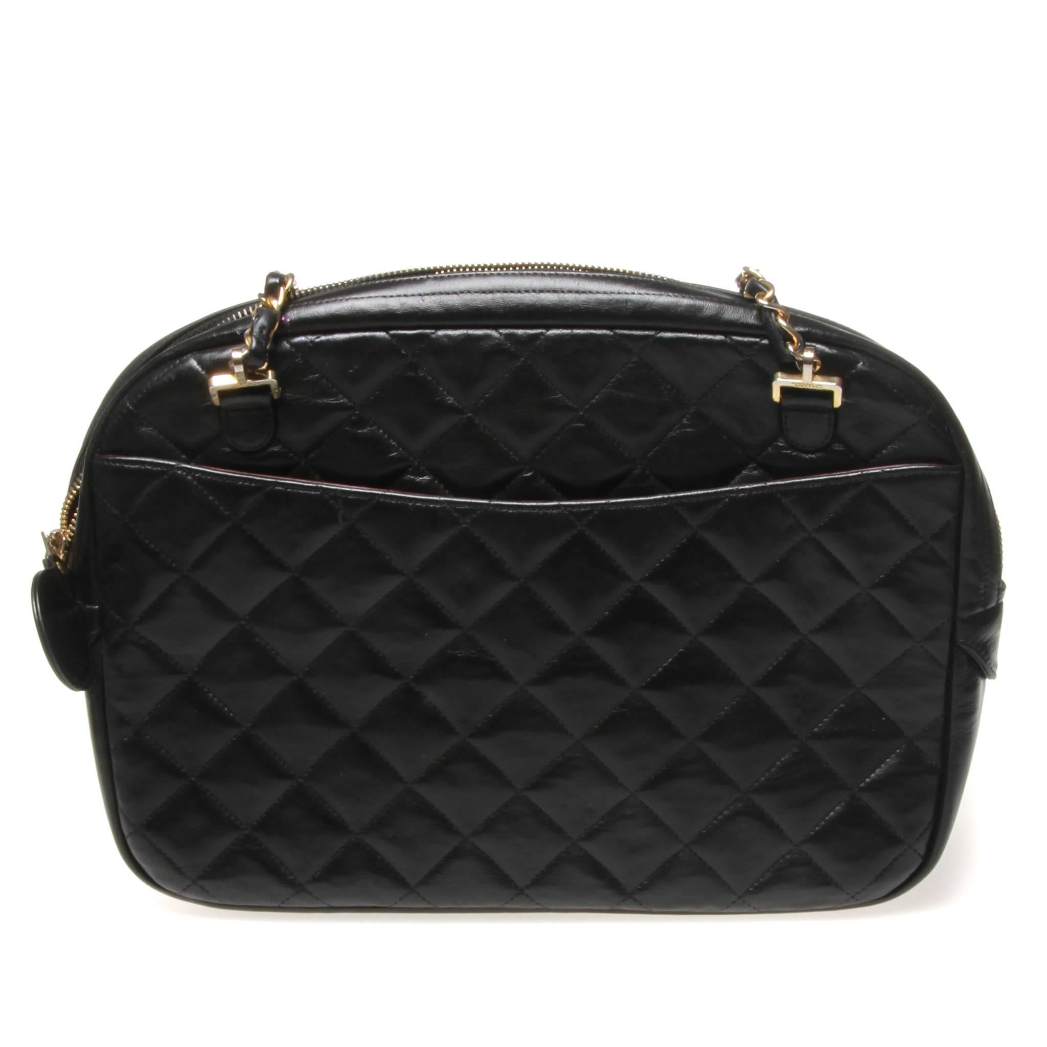 Black Chanel Medium Quilted Camera Bag 