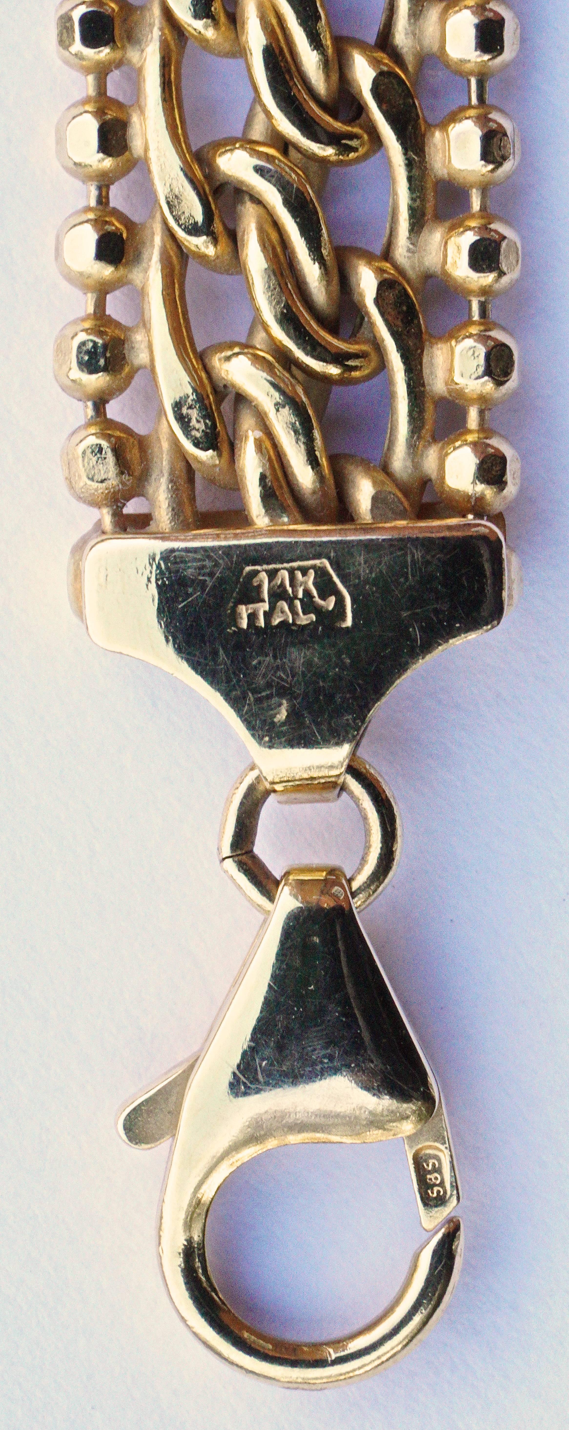 Milor 14K Gold Italian Fancy Link Bracelet circa 1990s In Good Condition In London, GB